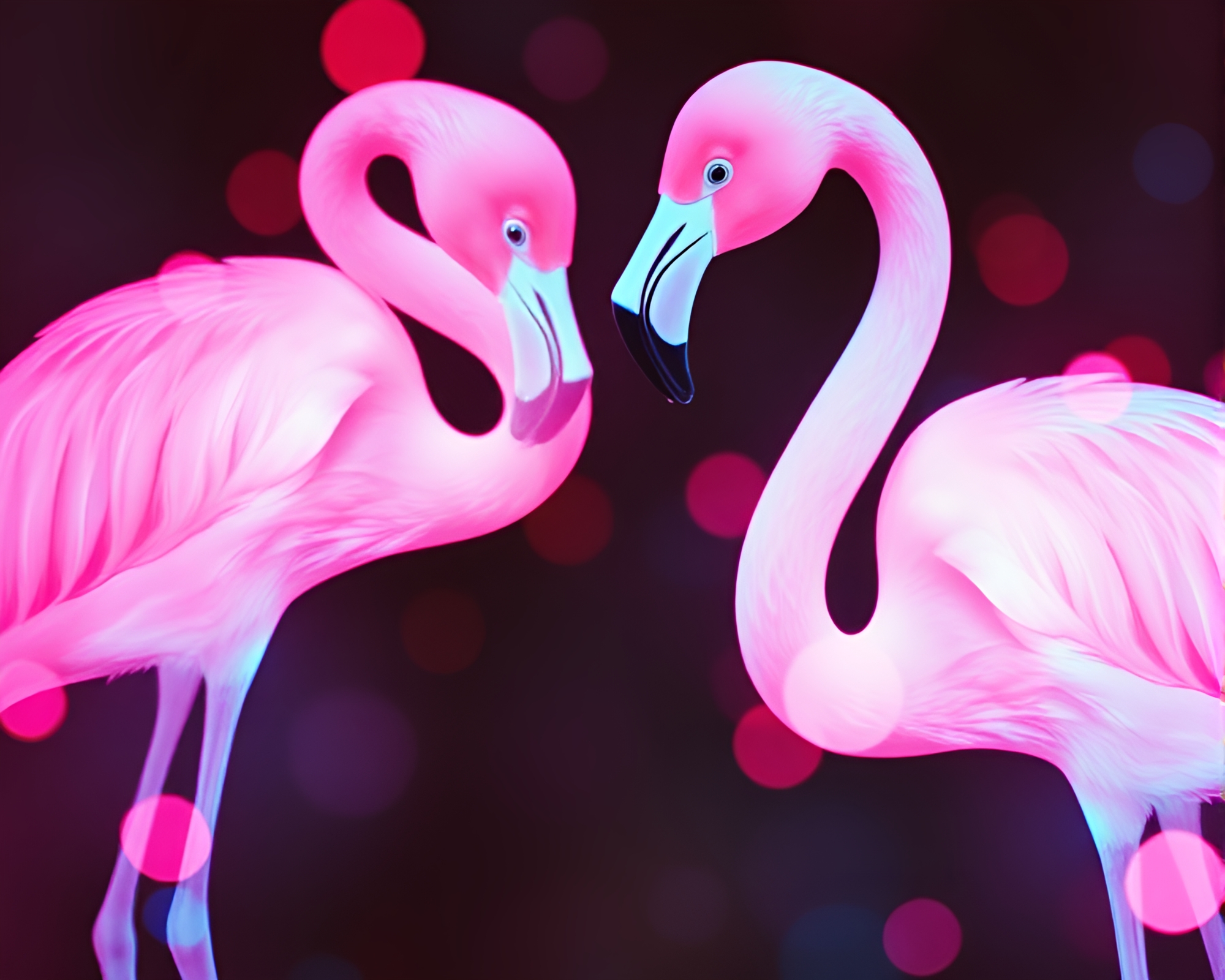 Ethereal Flamingo Double Exposure Mildew Spot Composition – free AI stock image