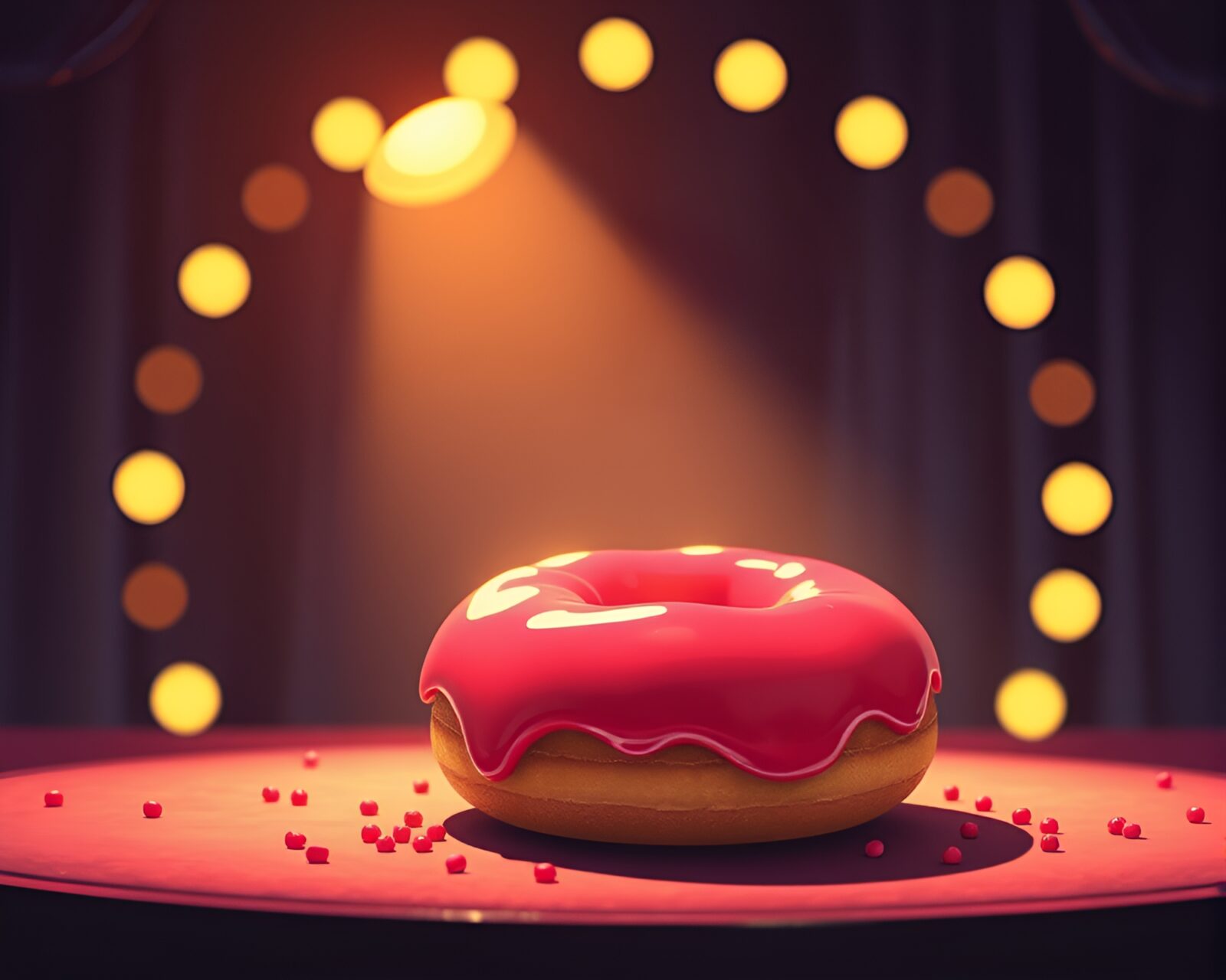 Colorful manga scene with film sprocket holes and sweet doughnut