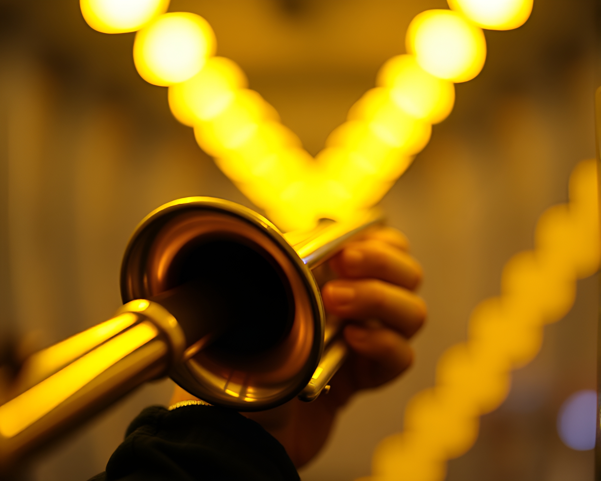 Trumpet in Miniature LED Pixel Grid Scene – free AI stock image