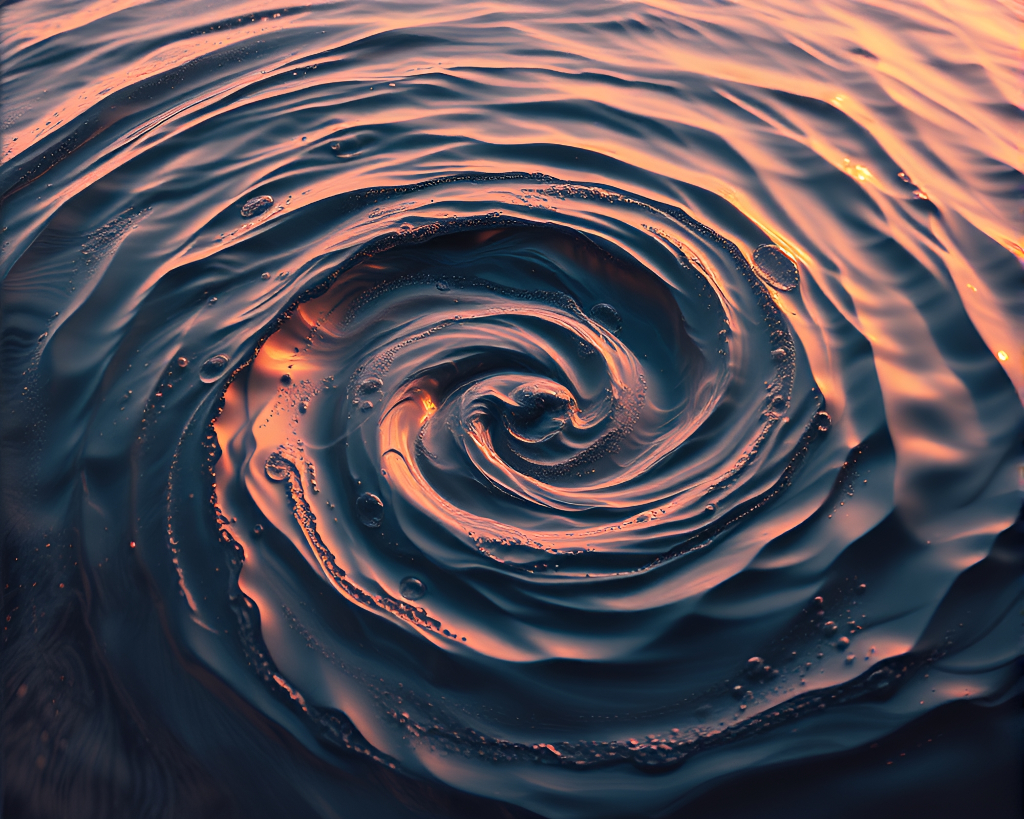 Mind Palace Water Whirlpool in Rose Gold Light – free AI stock image