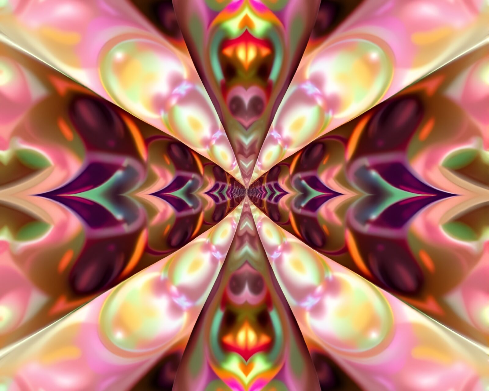 Matte painting of a symmetrical gelato cone glowing fractally