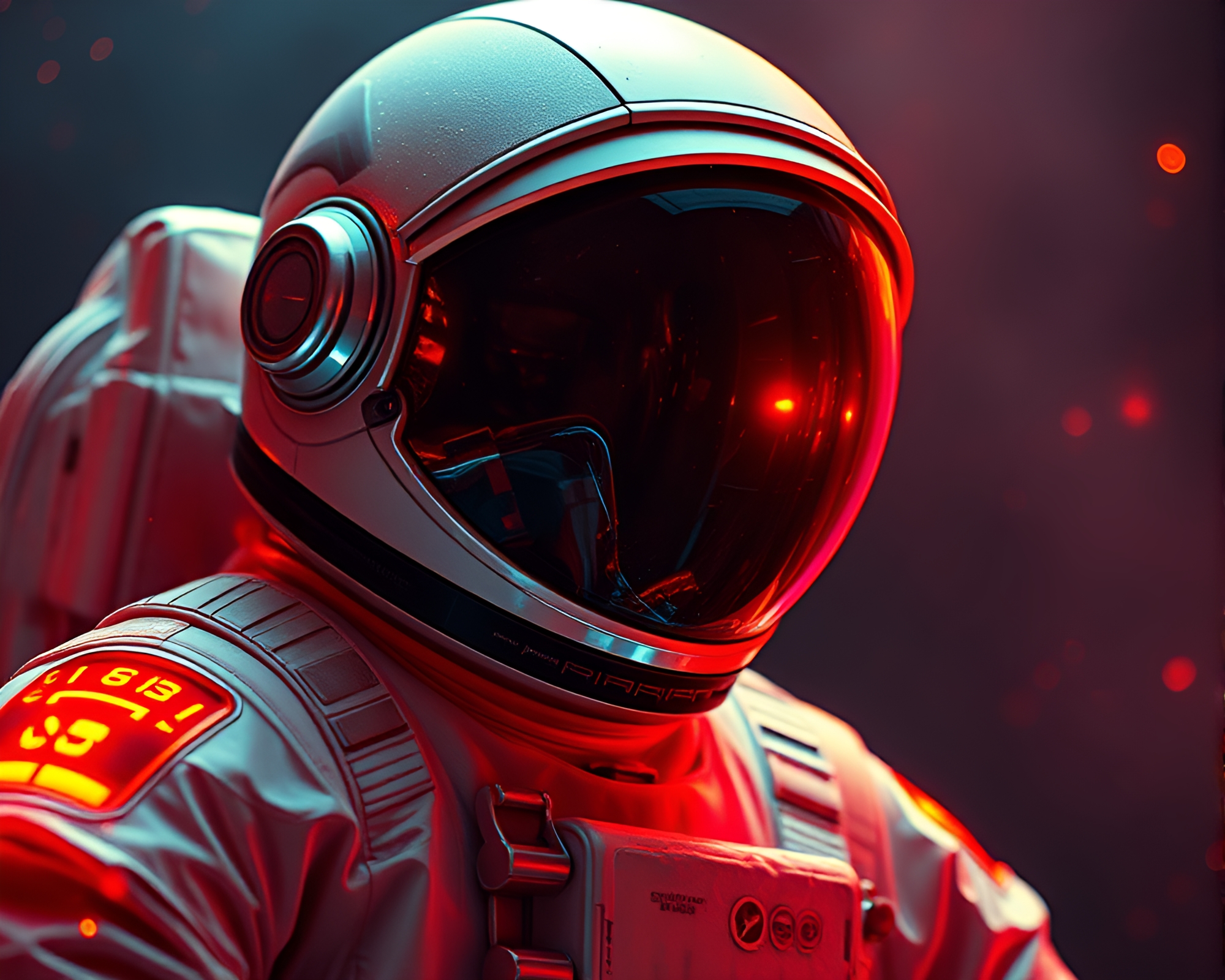 Astronaut Casting Sorcery Glow with Film Burn Background – free AI stock image