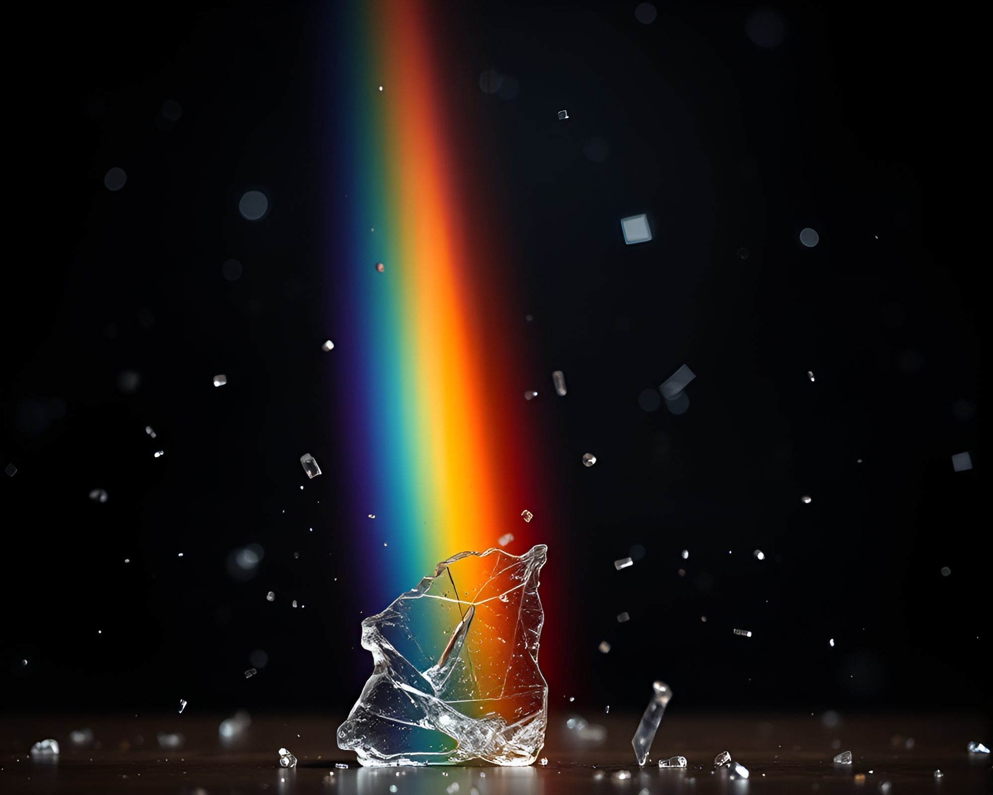 Banshee’s Rainbow Glass Shards Composition – free AI stock image