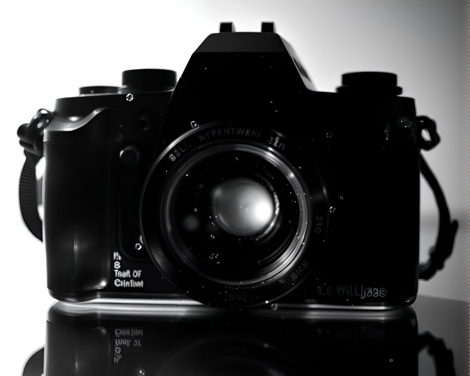 Eerie camera distortion through ghostly glass, screen printed style