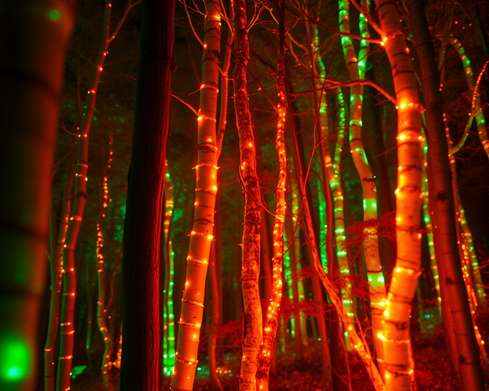 Bioluminescent Forest: Infrared Close-Up – free AI stock image