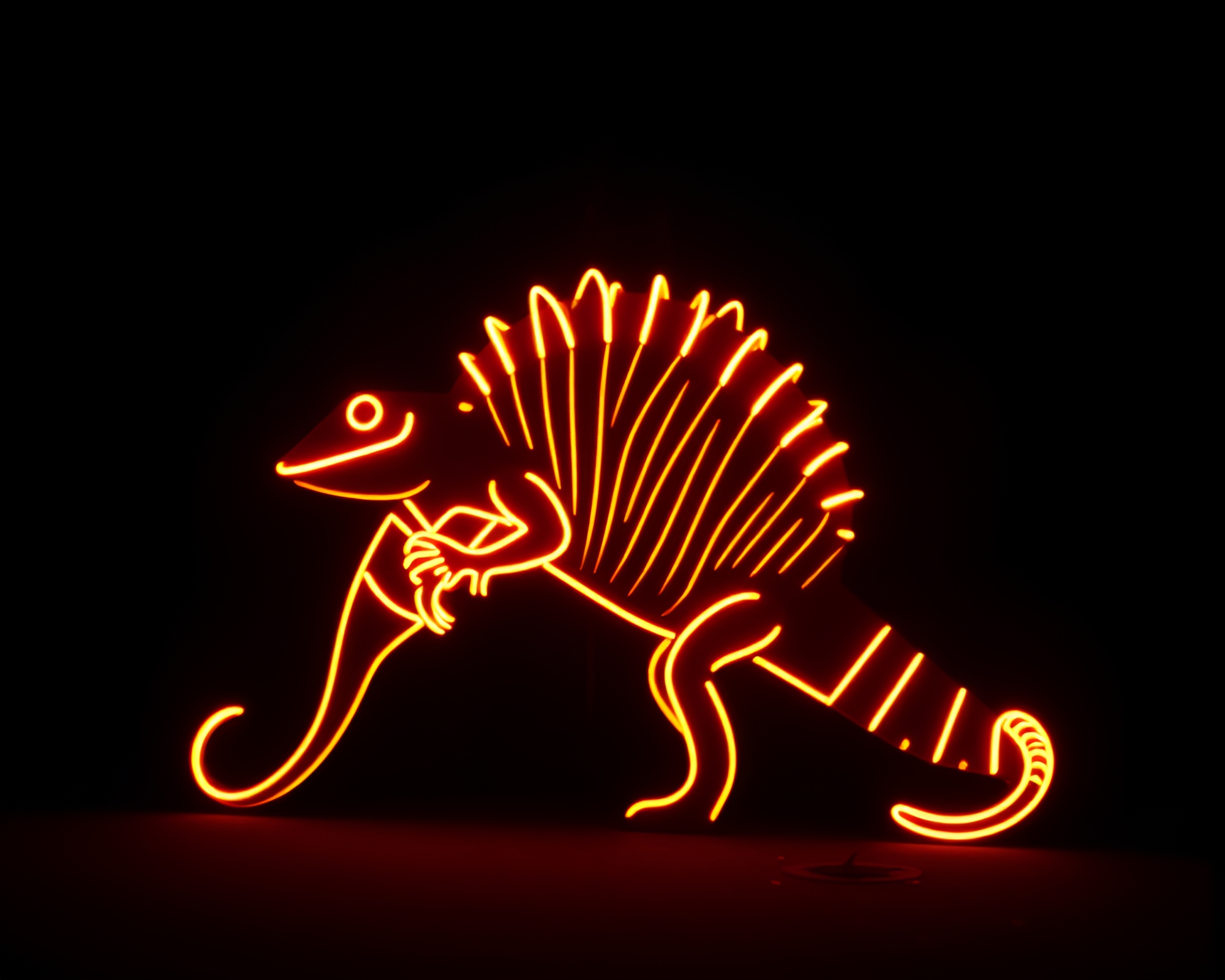 Neon Armadillo Silhouette Motion Capture Art – free AI stock image