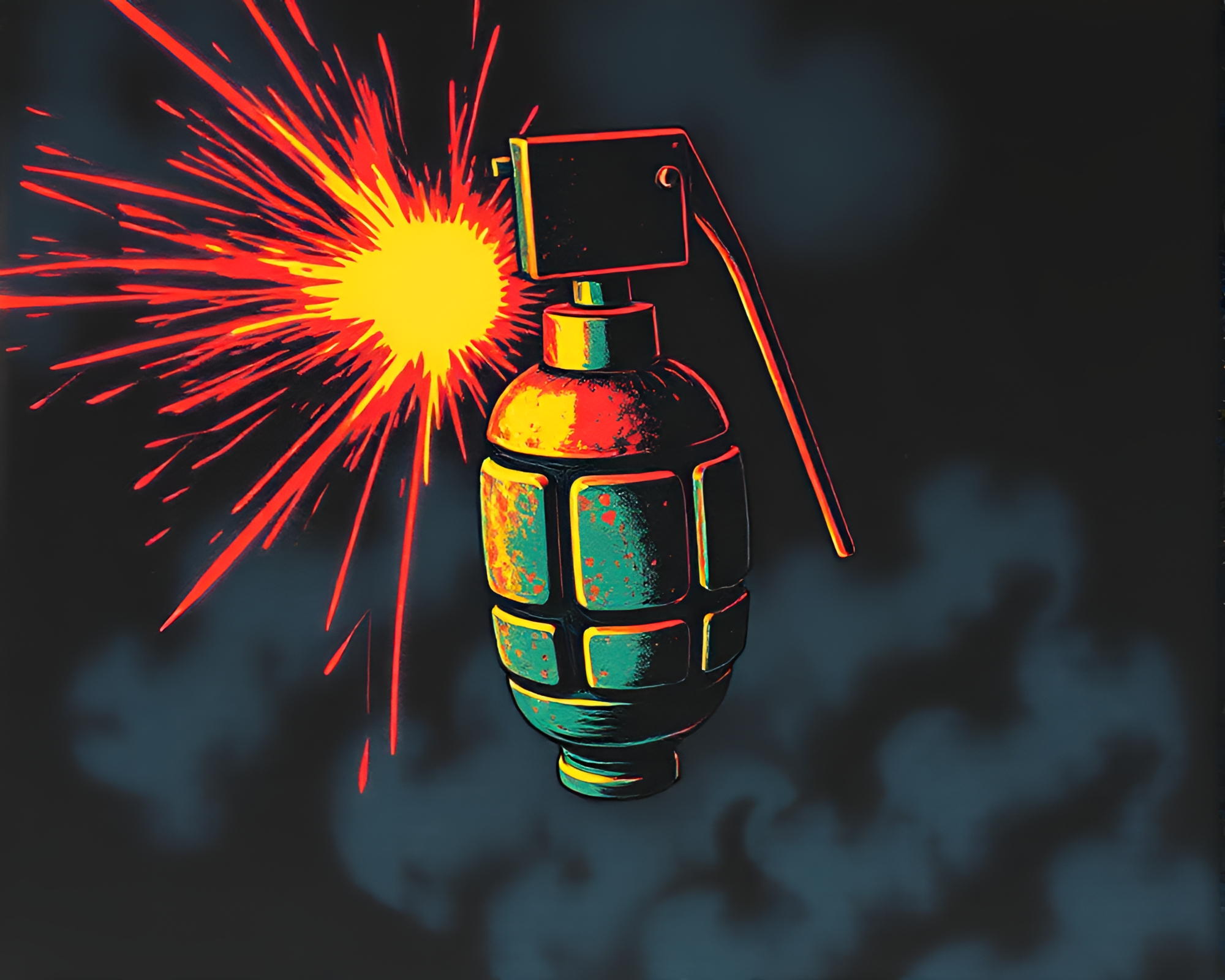 Surreal Antimatter Grenade in Thermal Skeuomorphic Design – free AI stock image