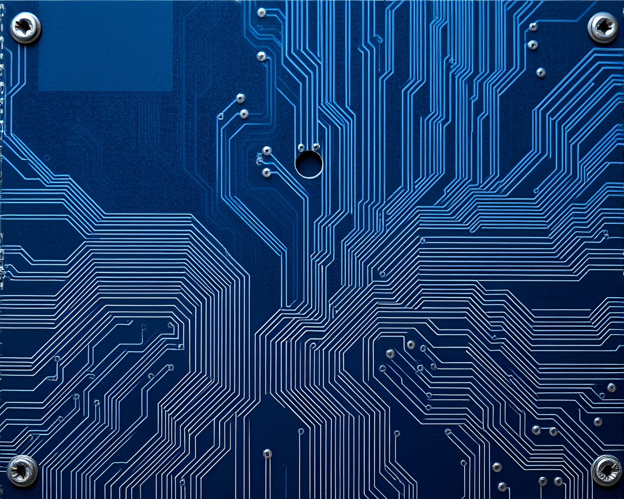 Steel-Blue Circuit Bridge Crossing: Futuristic Vignette Design – free AI stock image