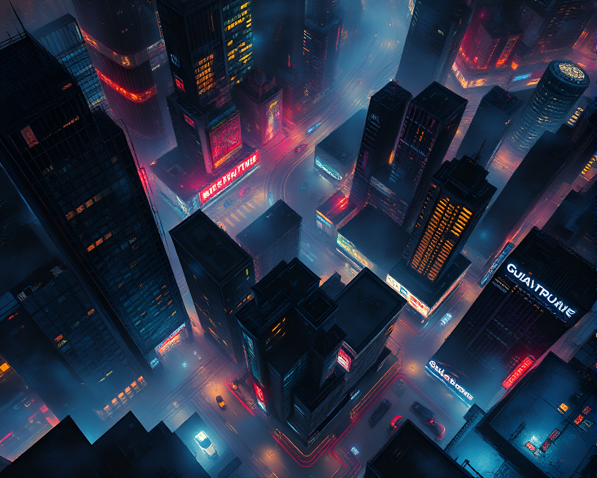 Cyberpunk Vigilante in Palette Knife Painting Style – free AI stock image