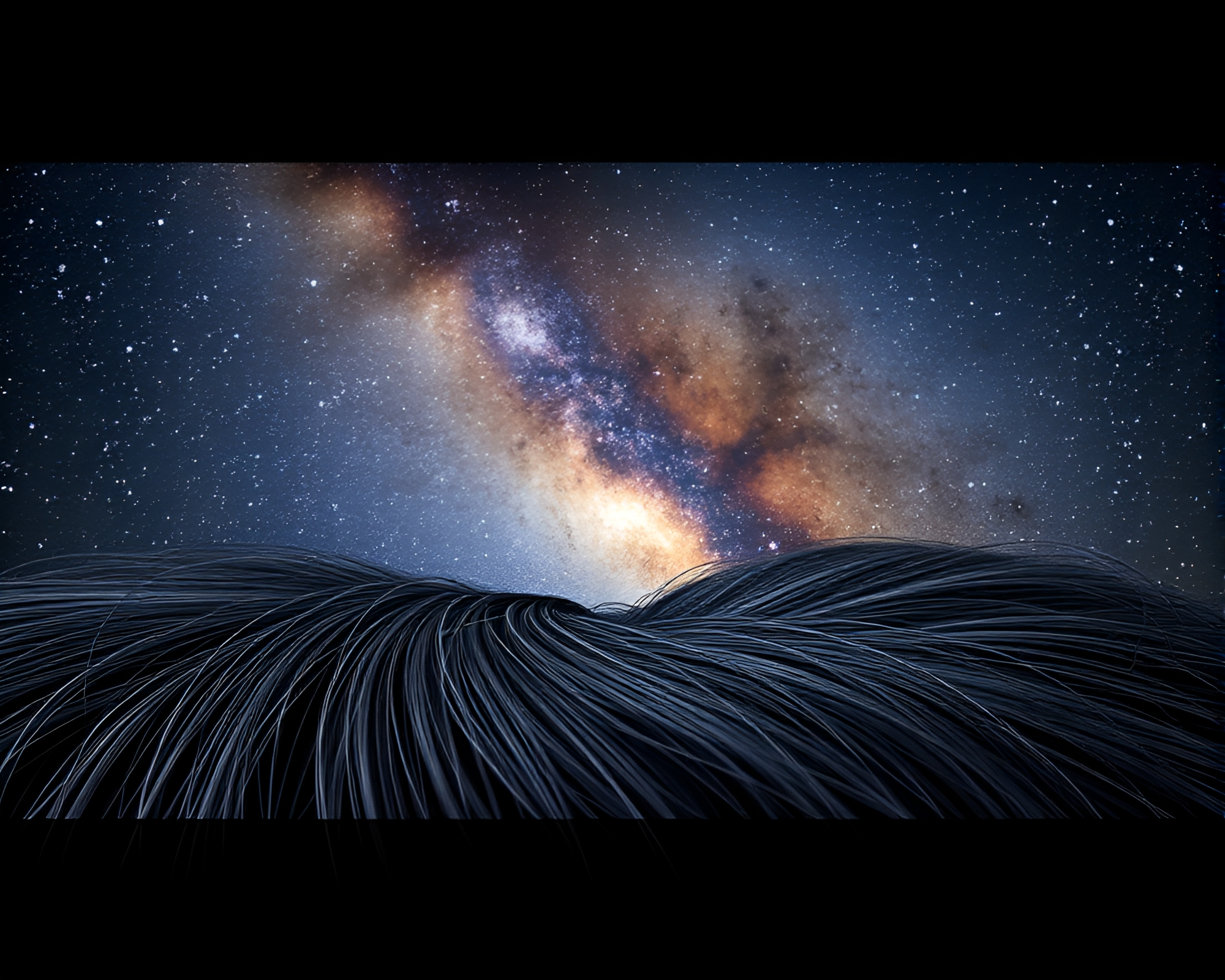 Galactic Binoculars Amid Hair Simulation – free AI stock image