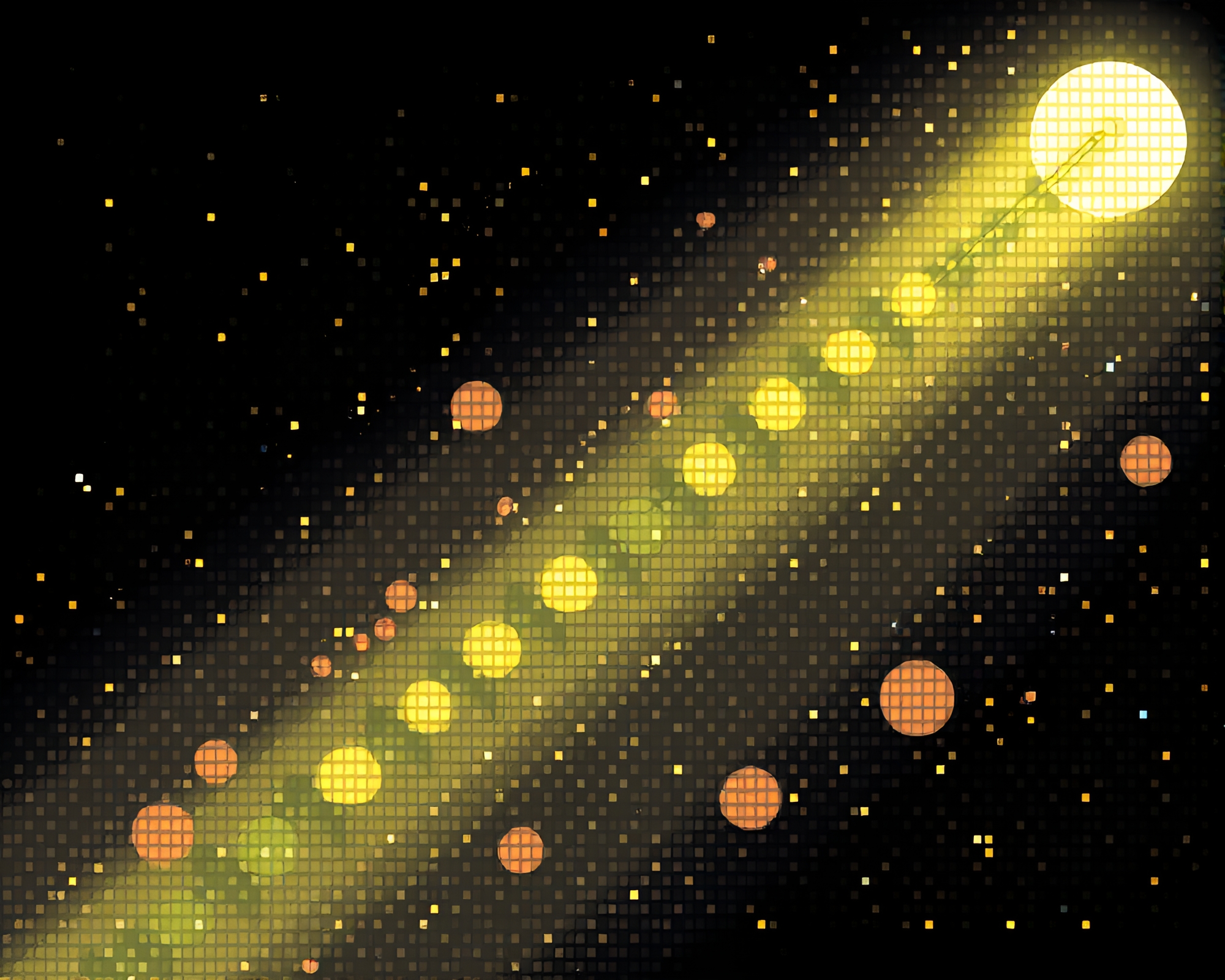Pixelated Skateboarder Amid Gradient Mesh Mildew Spots – free AI stock image
