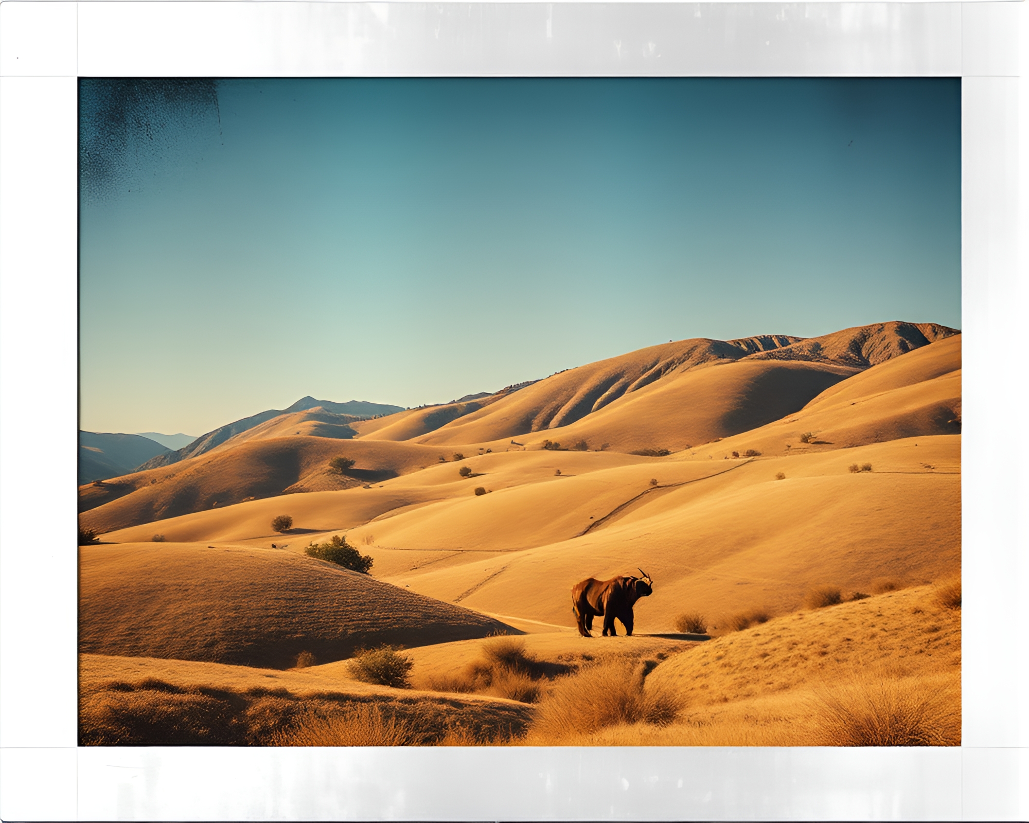 Valley Sunset with Silver Leaf Accents – free AI stock image