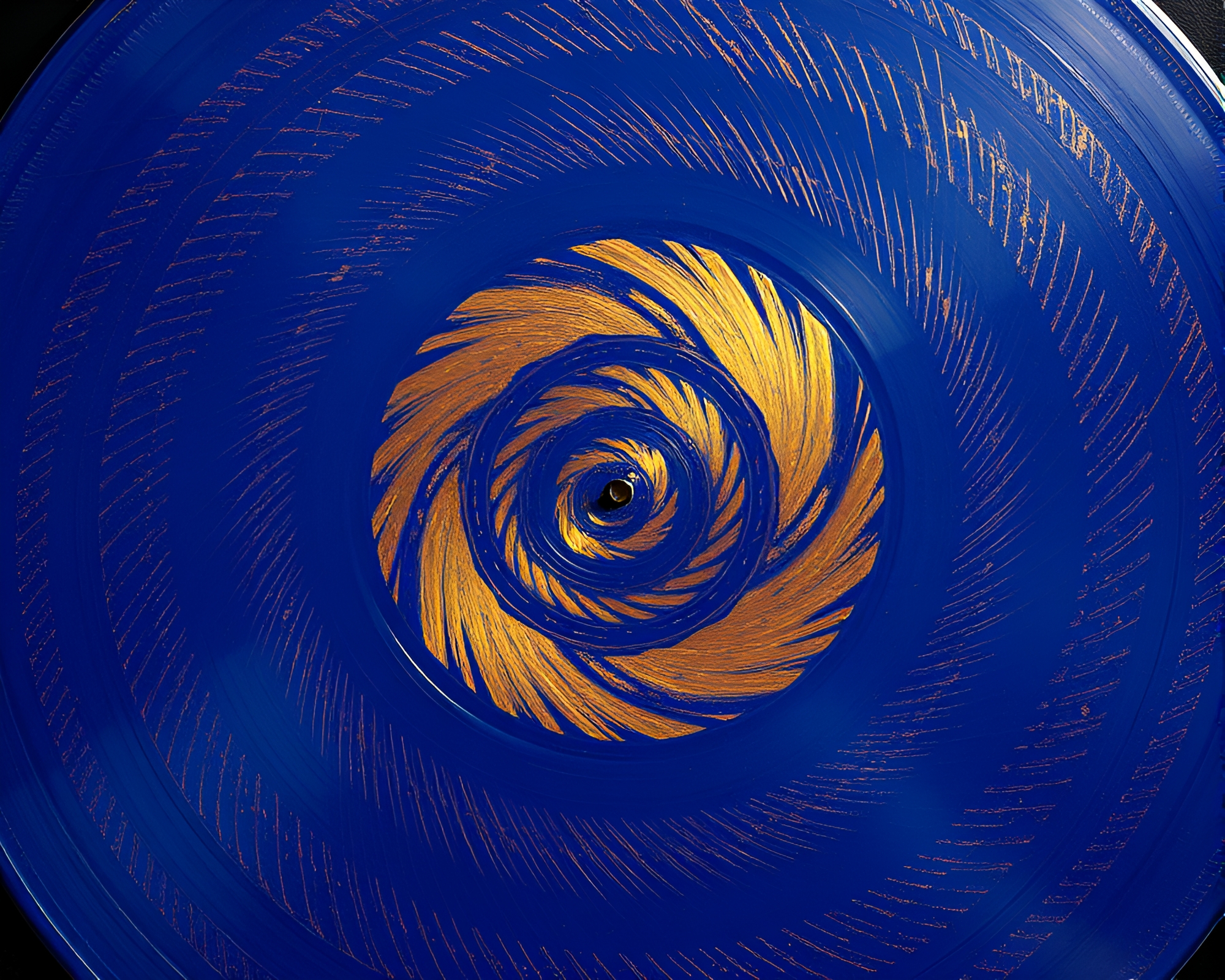 Vinyl Record Golden Spiral Procedural Texture Artwork – free AI stock image