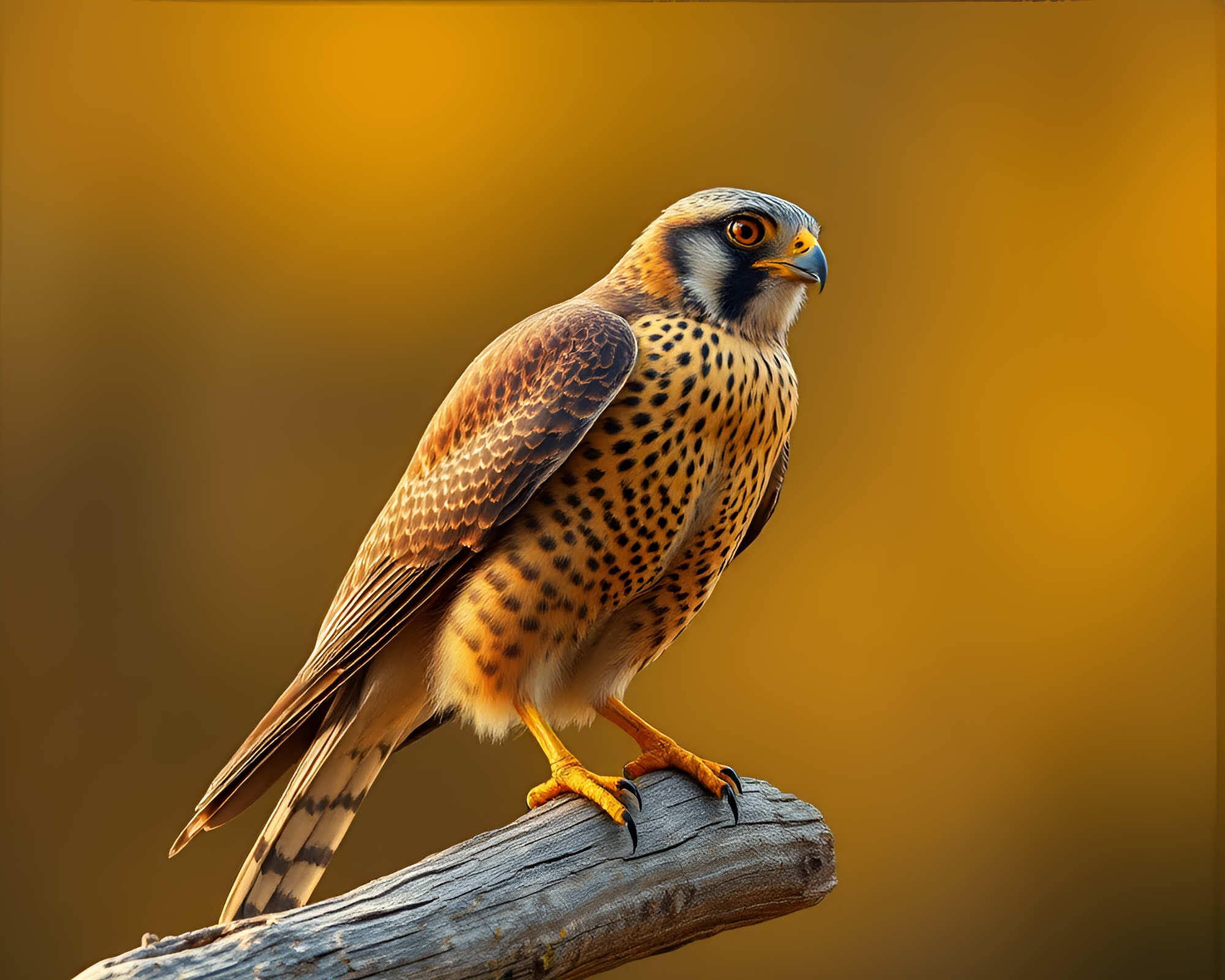 Mesmerizing Falcon Flight Through Mustard Fields – free AI stock image