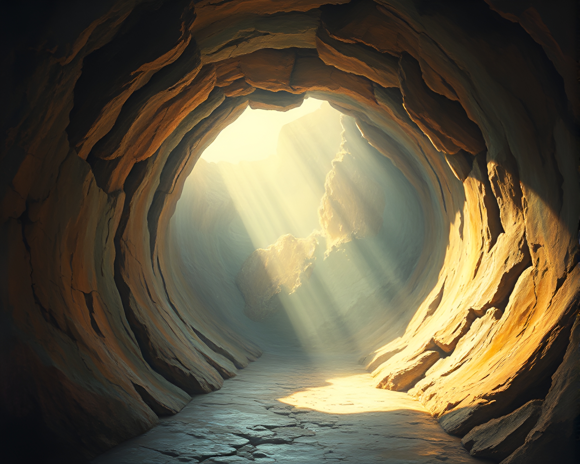 Ethereal Wormhole Generator in Muted Shadows Fresco – free AI stock image