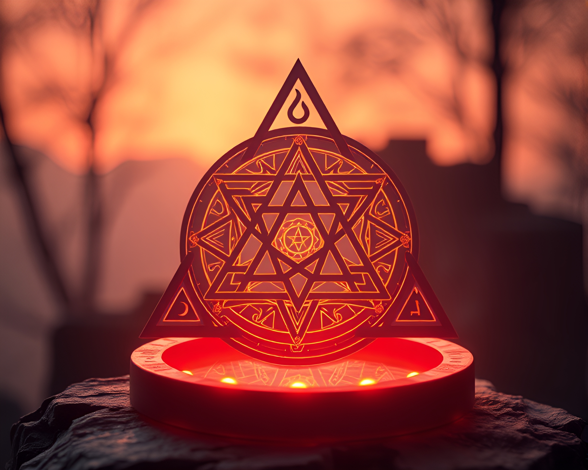 Esoteric Sigil Focus Stacking with Peachy Glow – free AI stock image