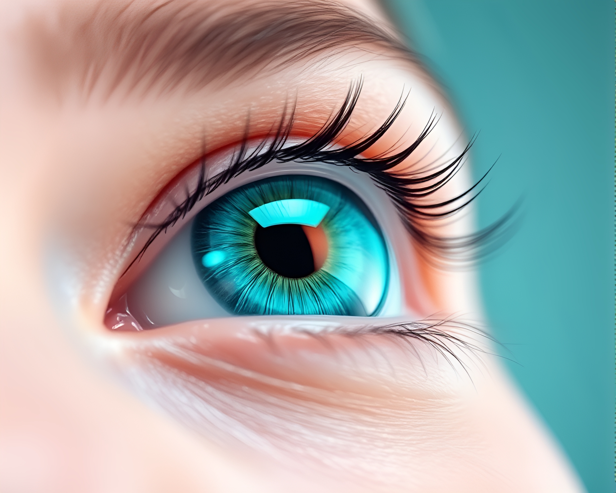 Futuristic Smart Contact Lens Hologram Display Wide-Angle View – free AI stock image