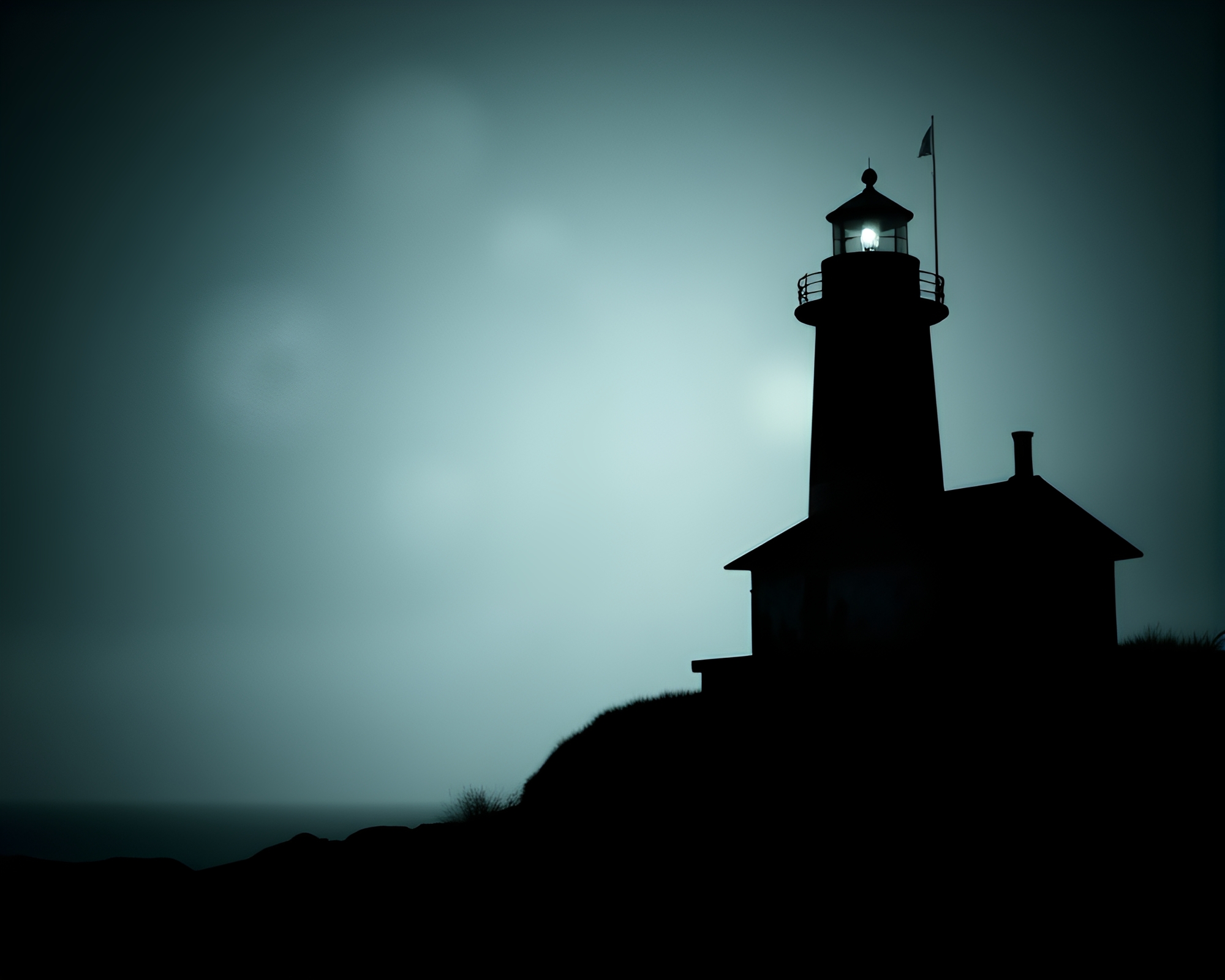 Ethereal Abandoned Lighthouse Among Soft Focus Shadows – free AI stock image