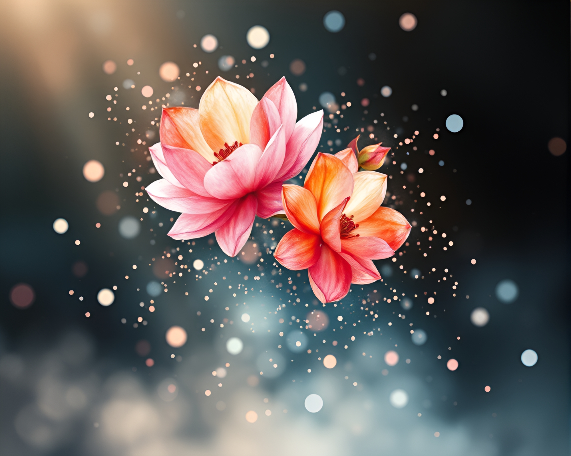Quantum Watercolor: Blooms of Teleportation – free AI stock image