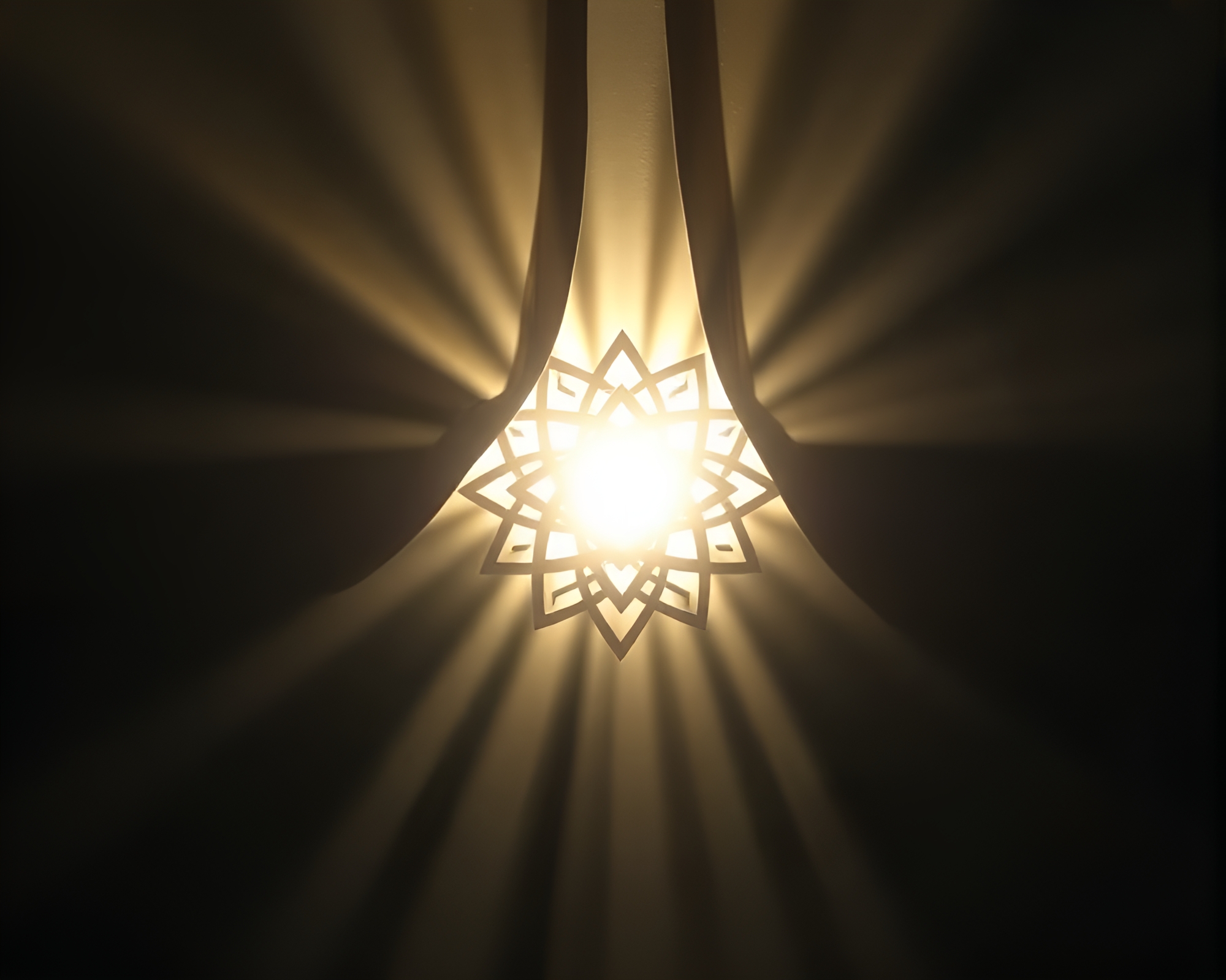 Sacred Geometry Illuminated by Spotlight: Fabric Folds Silhouette – free AI stock image