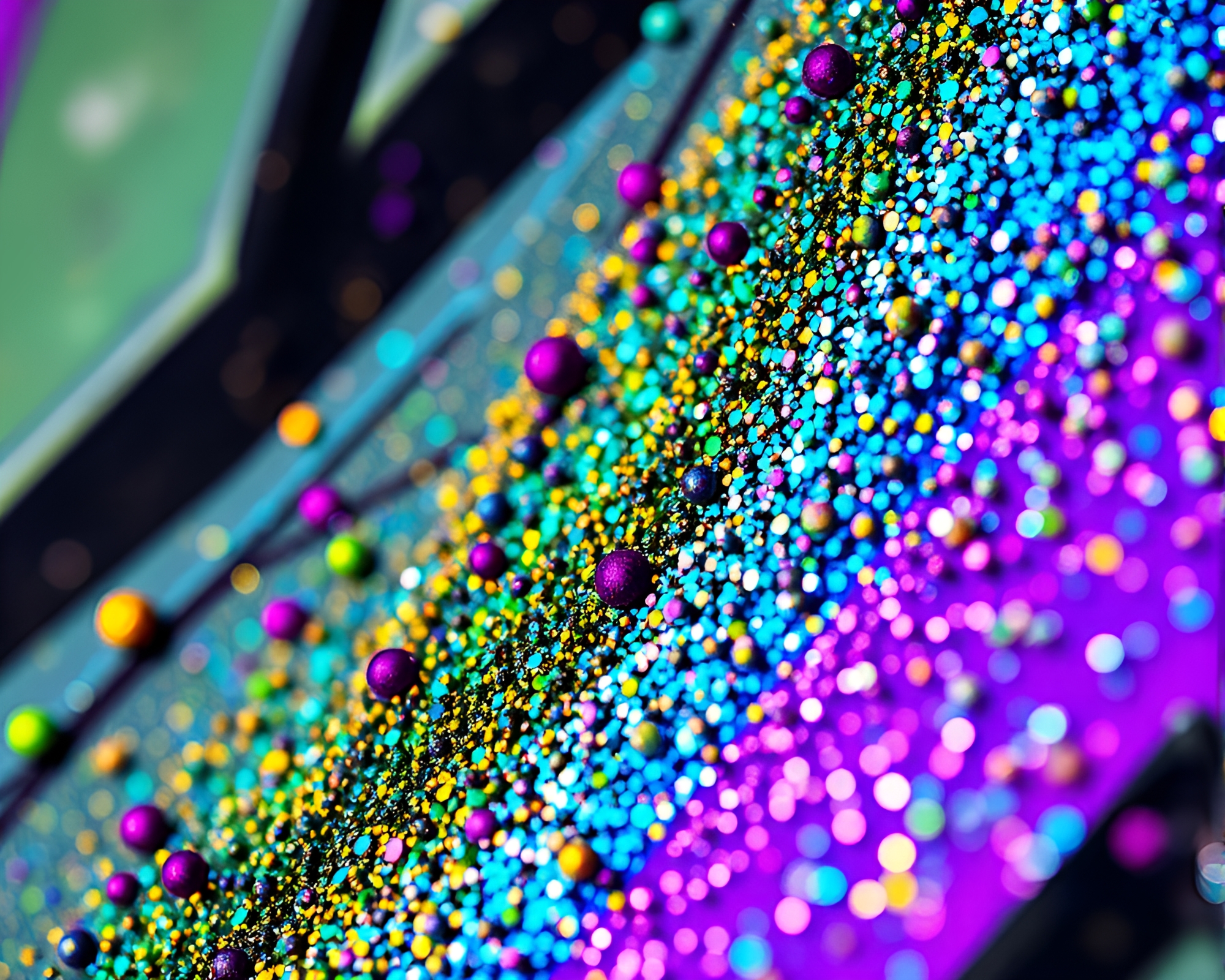 Neon Graffiti Macro Detail: Metallic Sparkle – free AI stock image