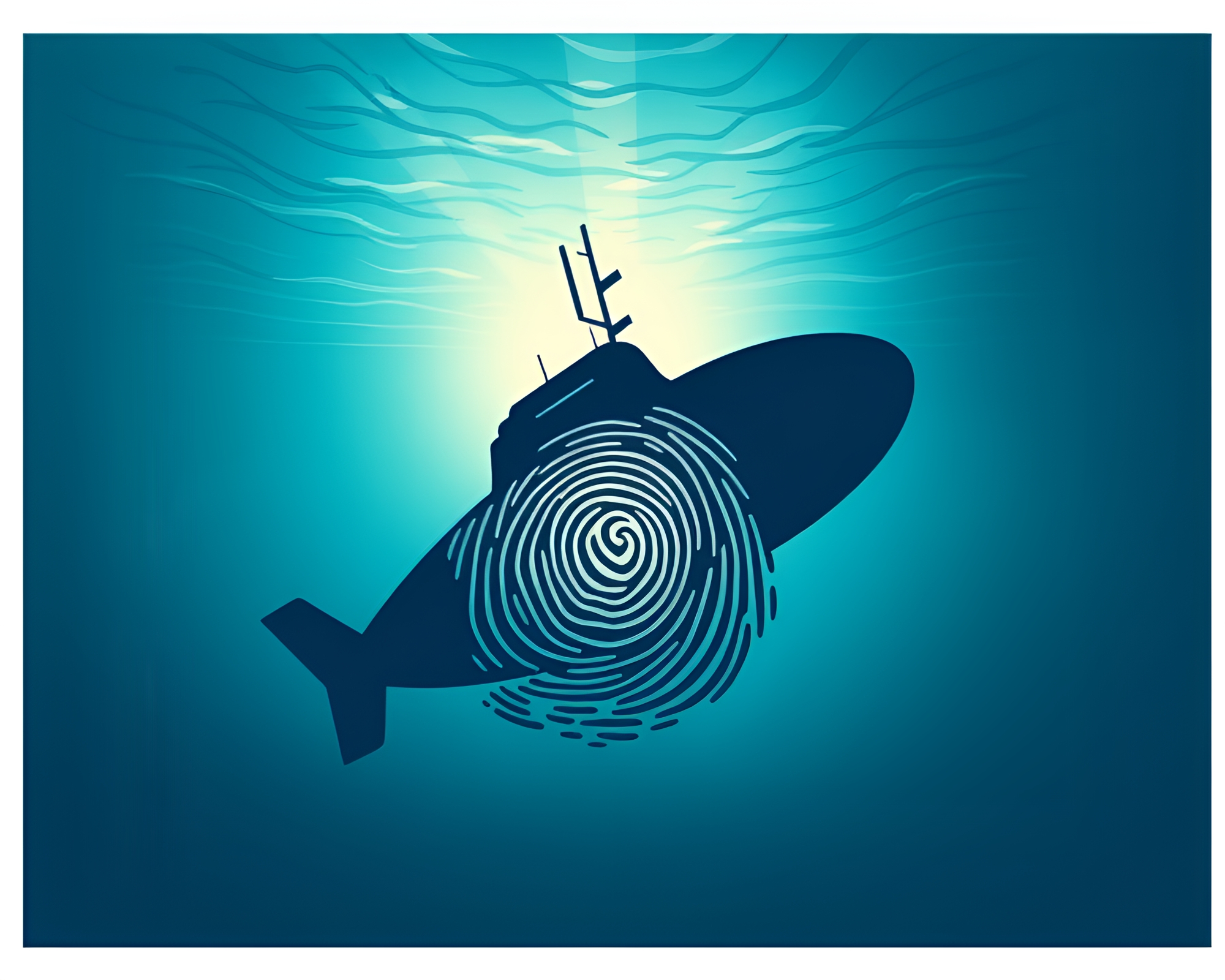 Underwater Submarine Fingerprint Swirl Vector Art – free AI stock image