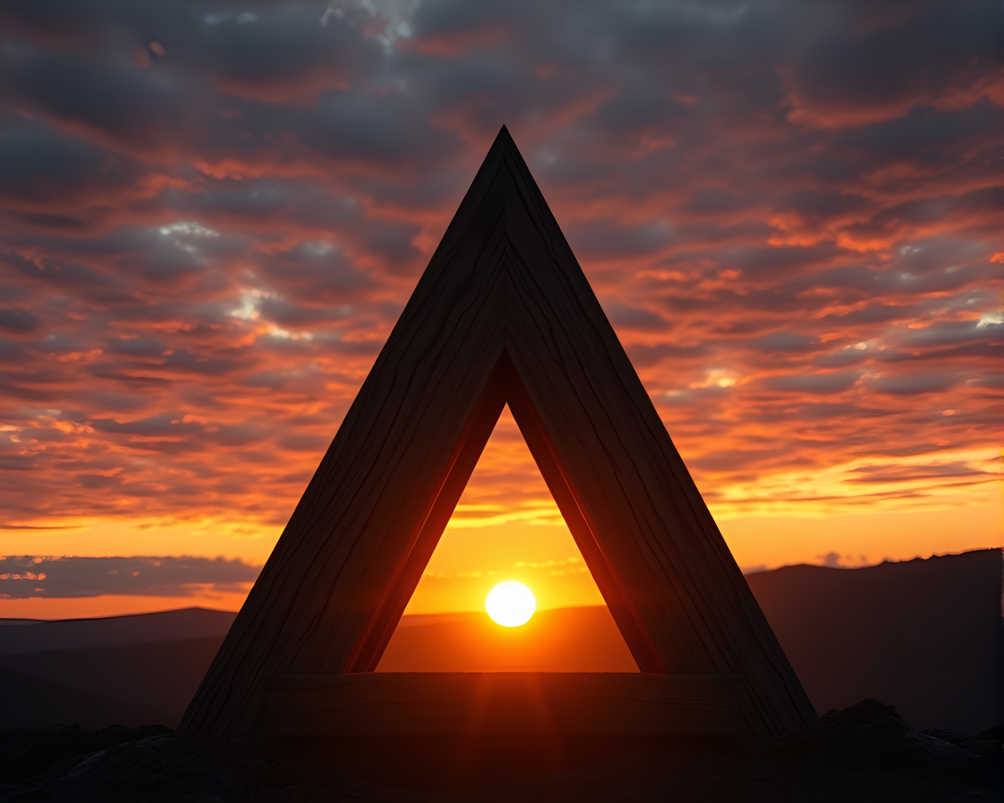 Sacred Geometry in Wood Grains at Golden Hour – free AI stock image