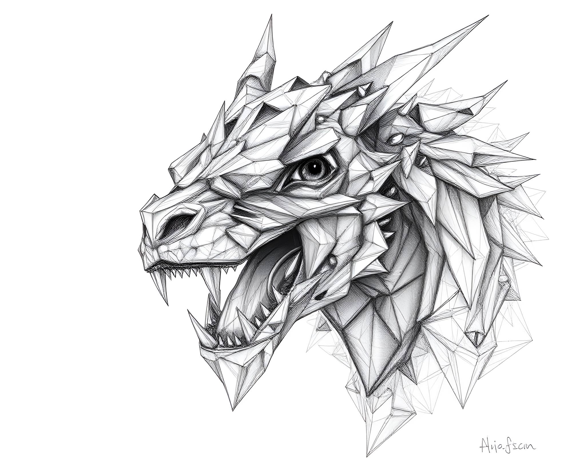 Digital Noise Cerberus in Crayon Clarity – free AI stock image