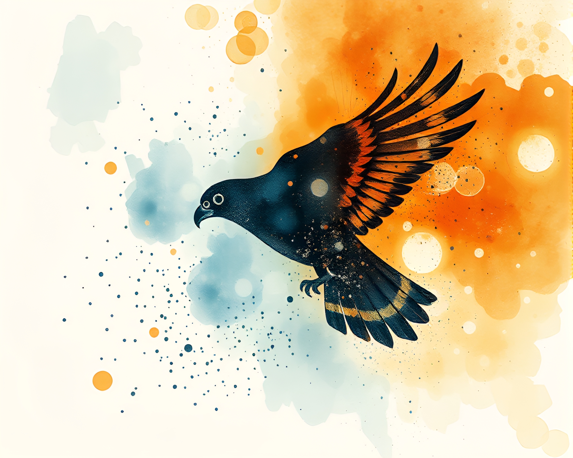 Falcon in Acid Wash Photocollage – free AI stock image