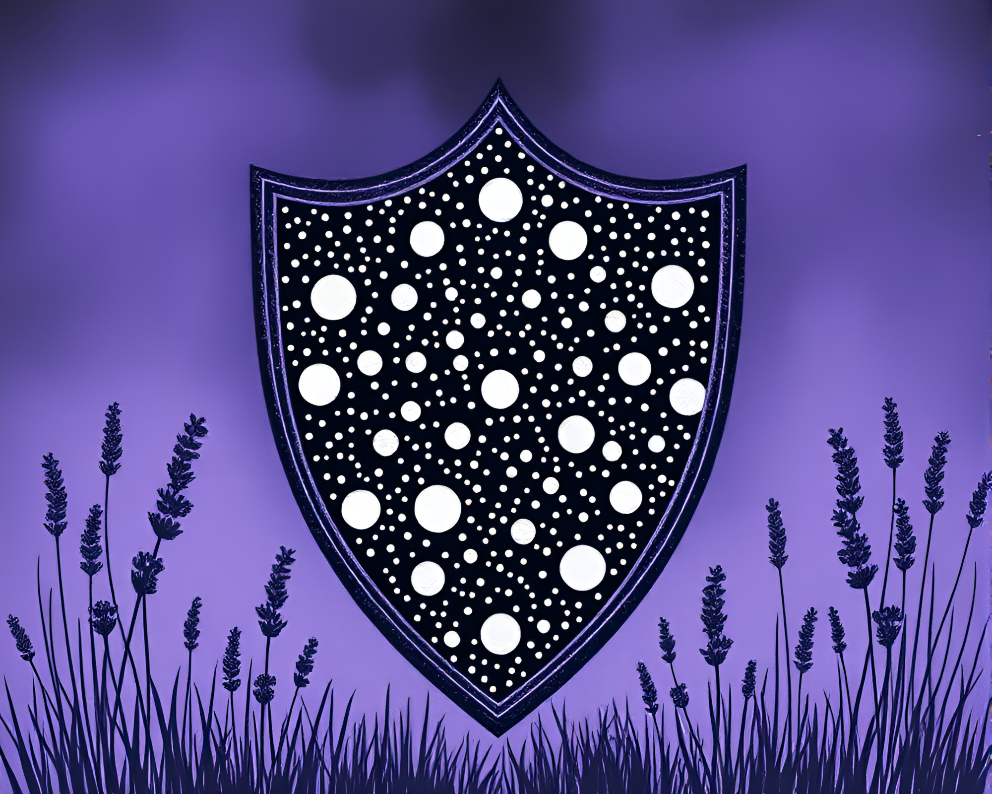 Lavender Twilight Shield in Chalk Drawing Style – free AI stock image