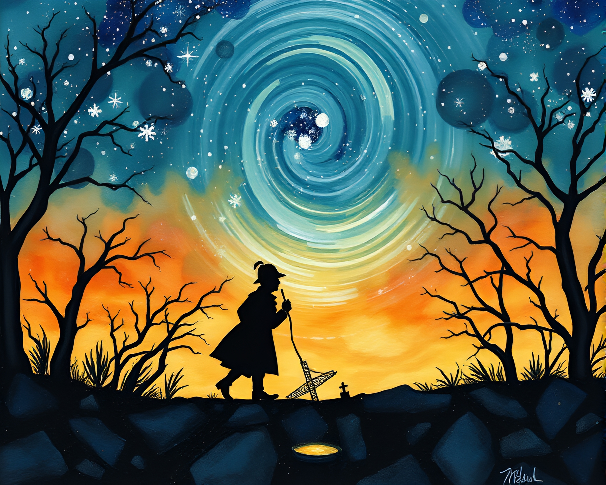 Sherlock Holmes in Milky Way Mystery – free AI stock image