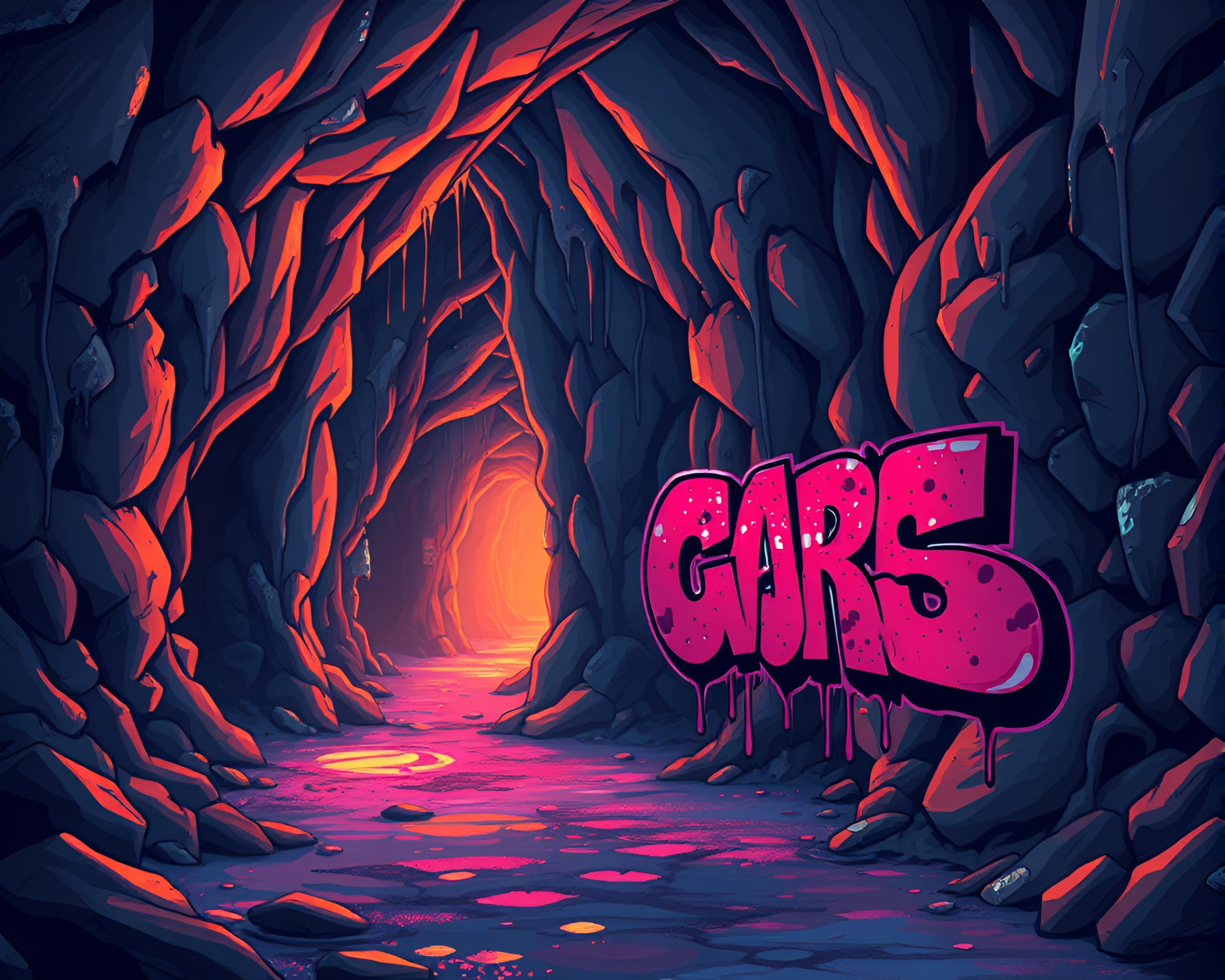 Cavern Graffiti Drips at Dawn – free AI stock image