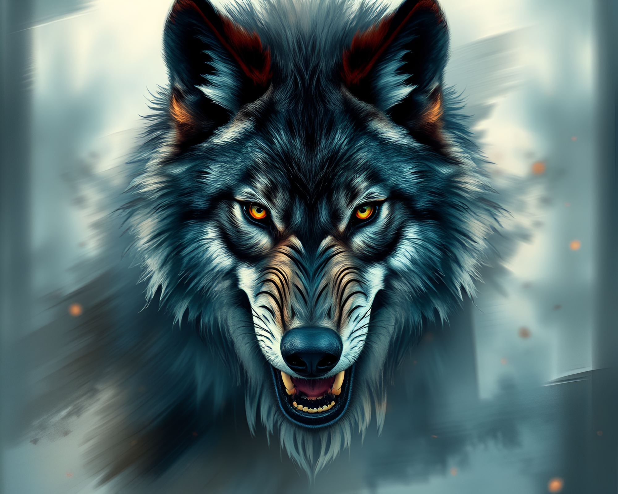 Werewolf in Full Moon Motion Blur Watercolor Design – free AI stock image