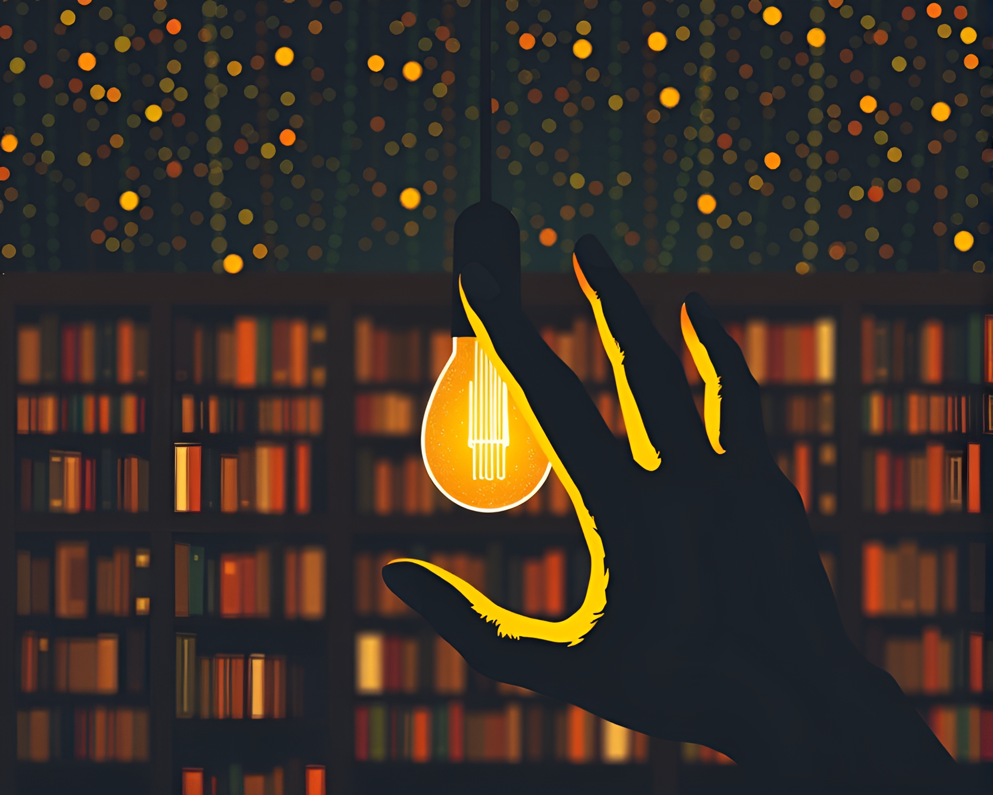 Futuristic Cybernetic Hand Silhouette in Dotted Pointillist Style – free AI stock image