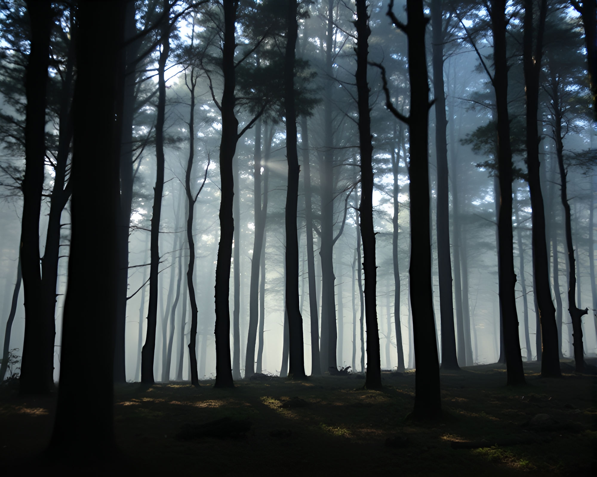 Enchanted Forest with Distorted Lens and Tattoo Flash Style – free AI stock image