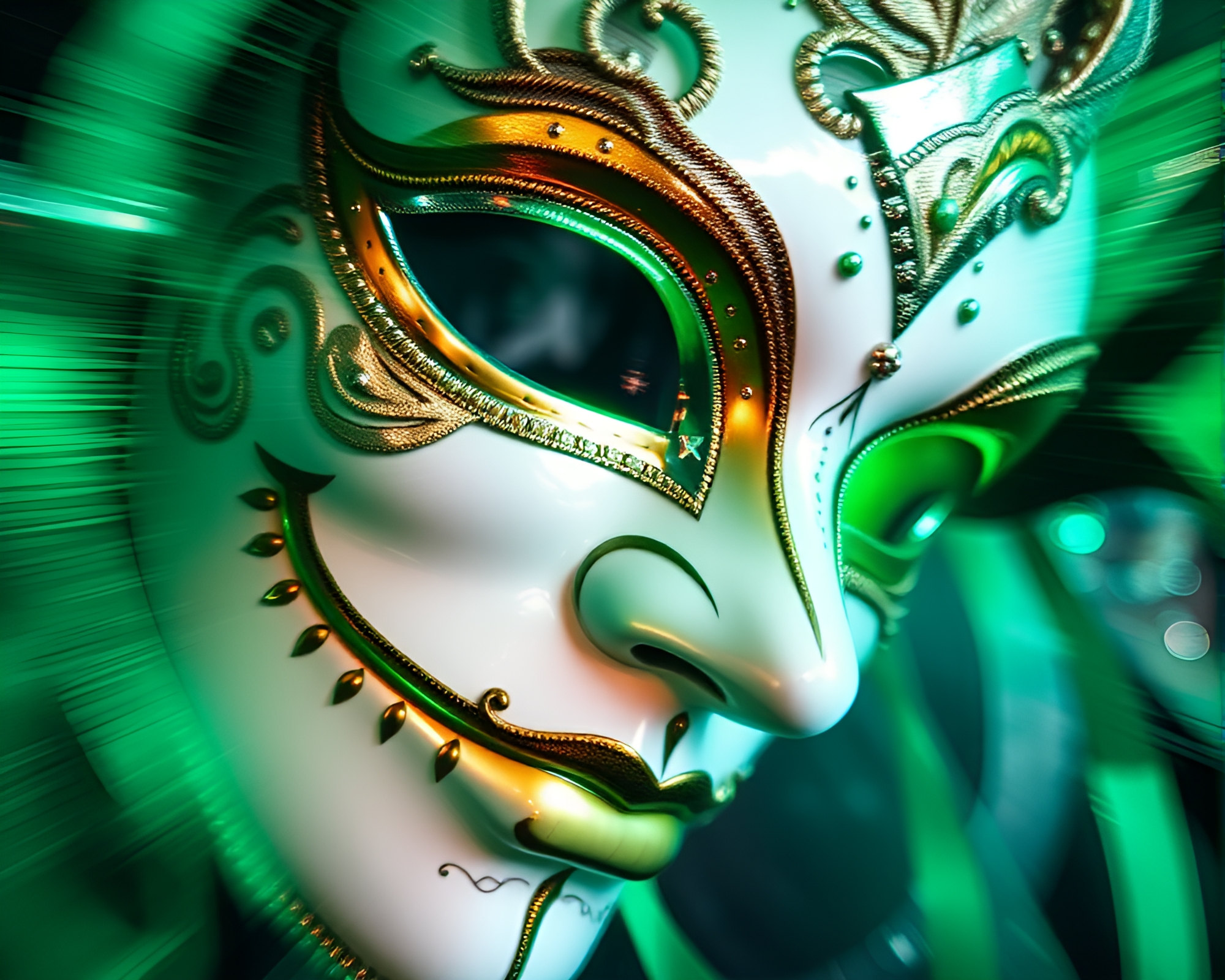 Venetian Mask Carnival Pan Motion Blur Art – free AI stock image