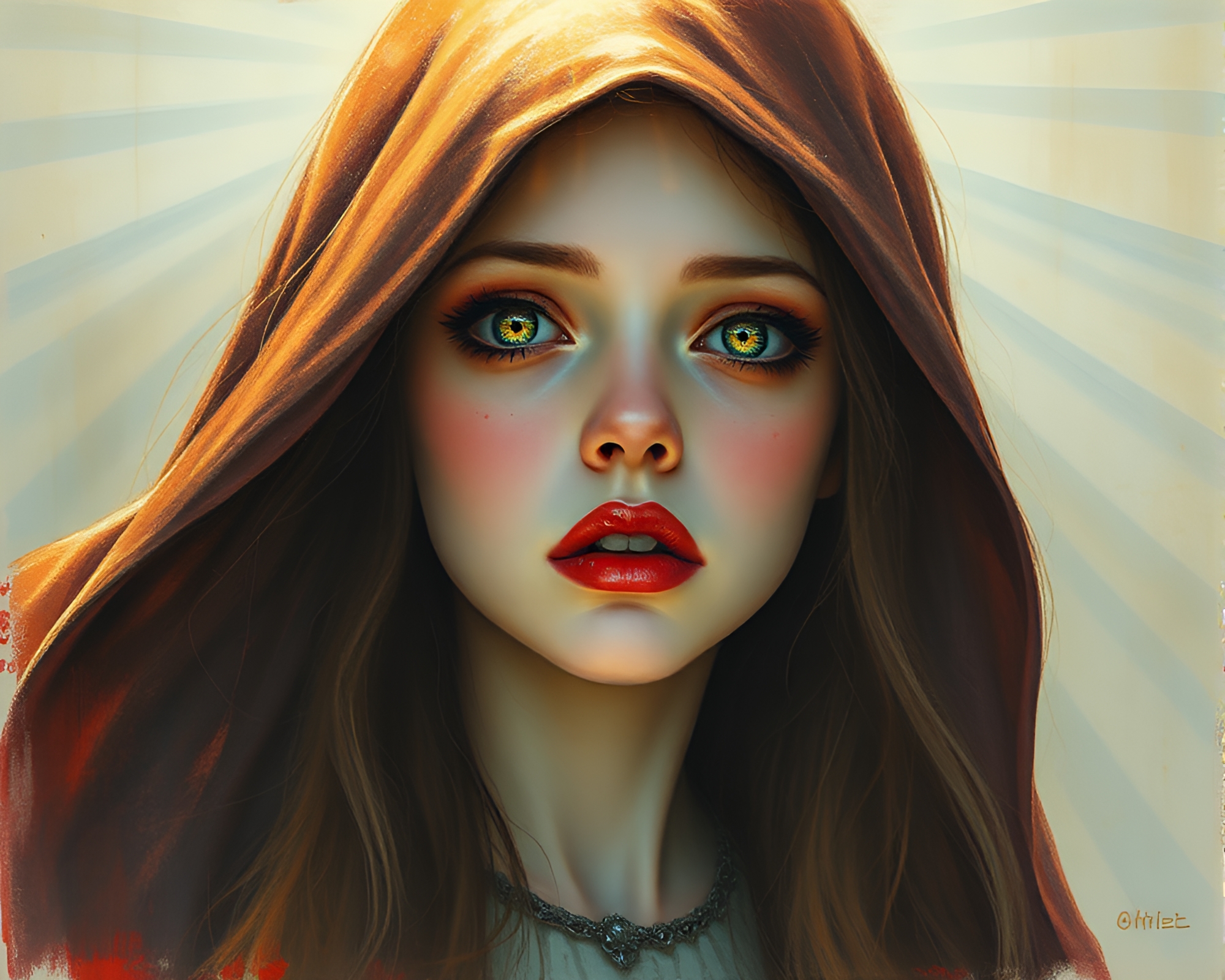 Gothic Horror Portrait Bathed in Sunbeam Rays – free AI stock image