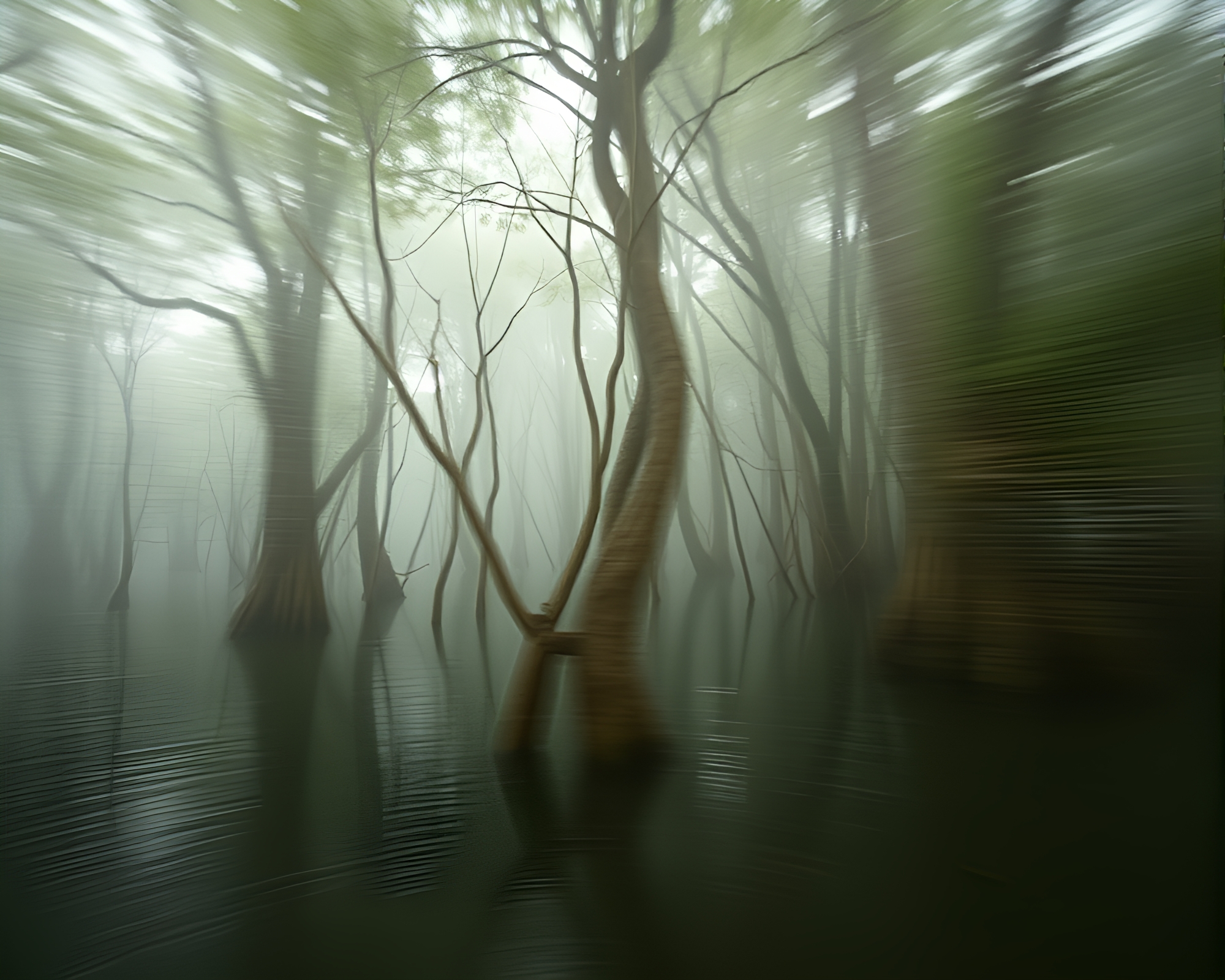 Mangrove Swamp Serenity in Retro Film – free AI stock image