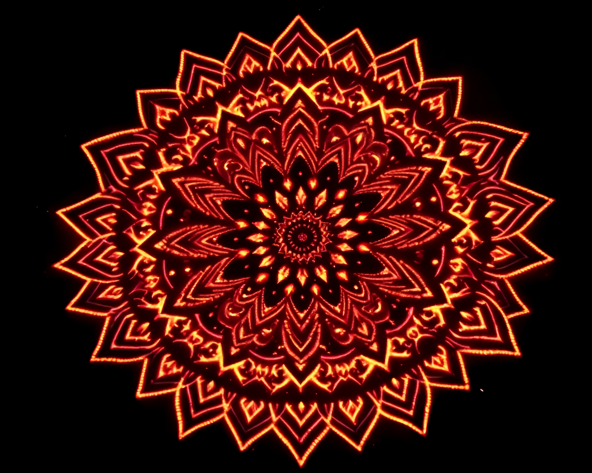 Glowing Mandala Design with Grainy Overlay – free AI stock image