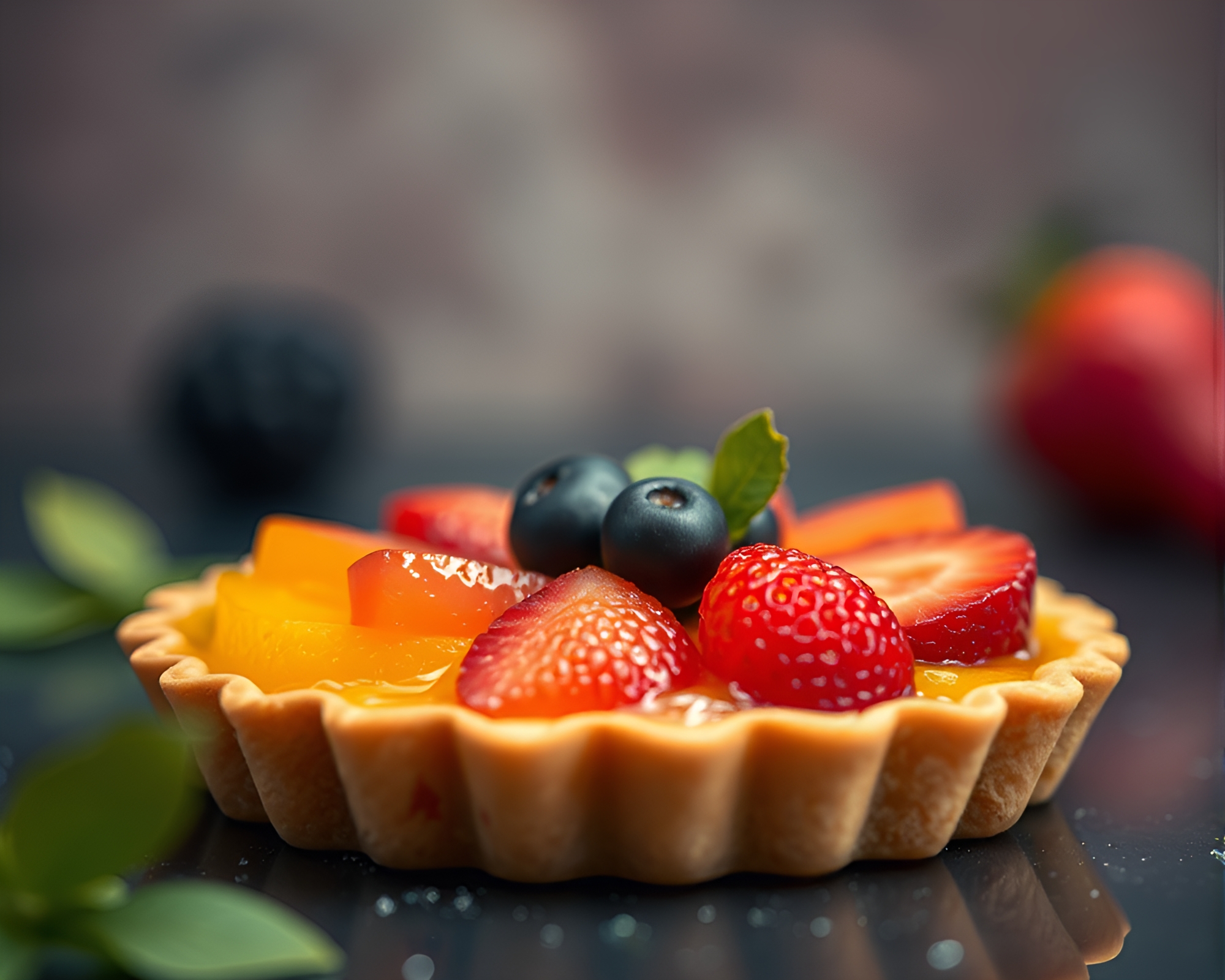 Hyper-realistic Fruit Tart Thermal Imaging Composition – free AI stock image