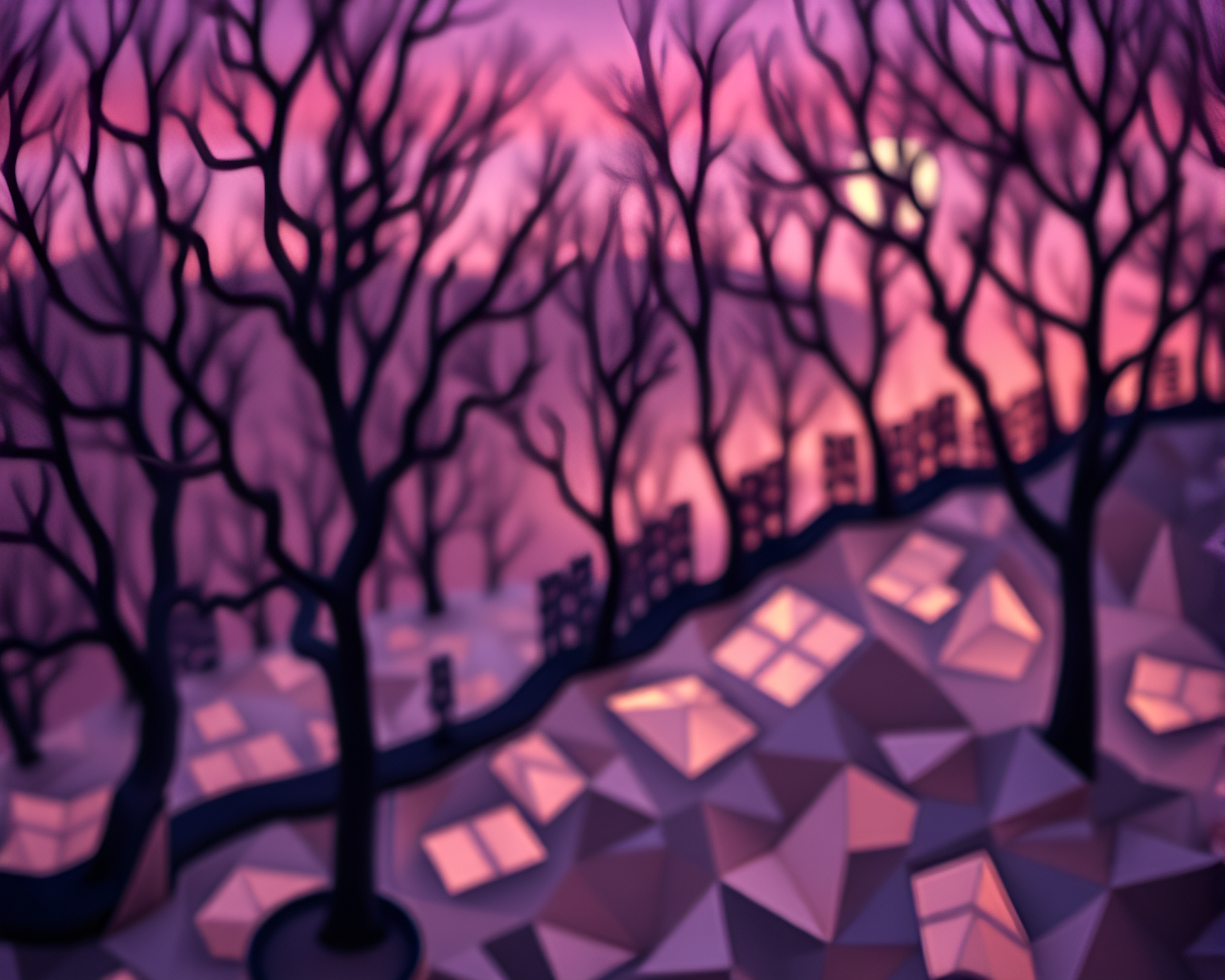 Twilight Tessellation: Surreal Stacked Escher Art – free AI stock image