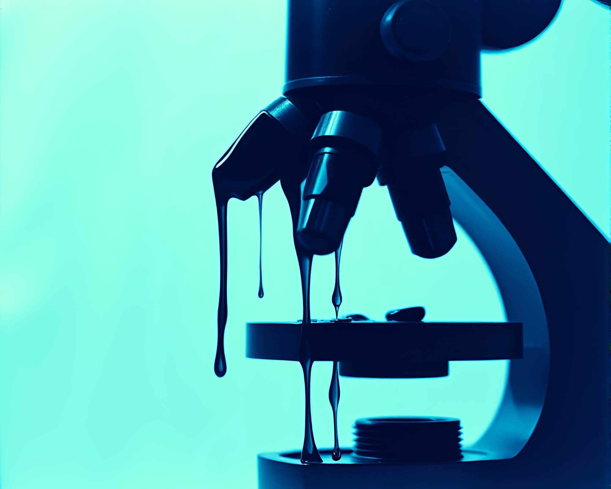 Sapphire Microscopic Mystery: Film Noir Ink Wash Drips – free AI stock image