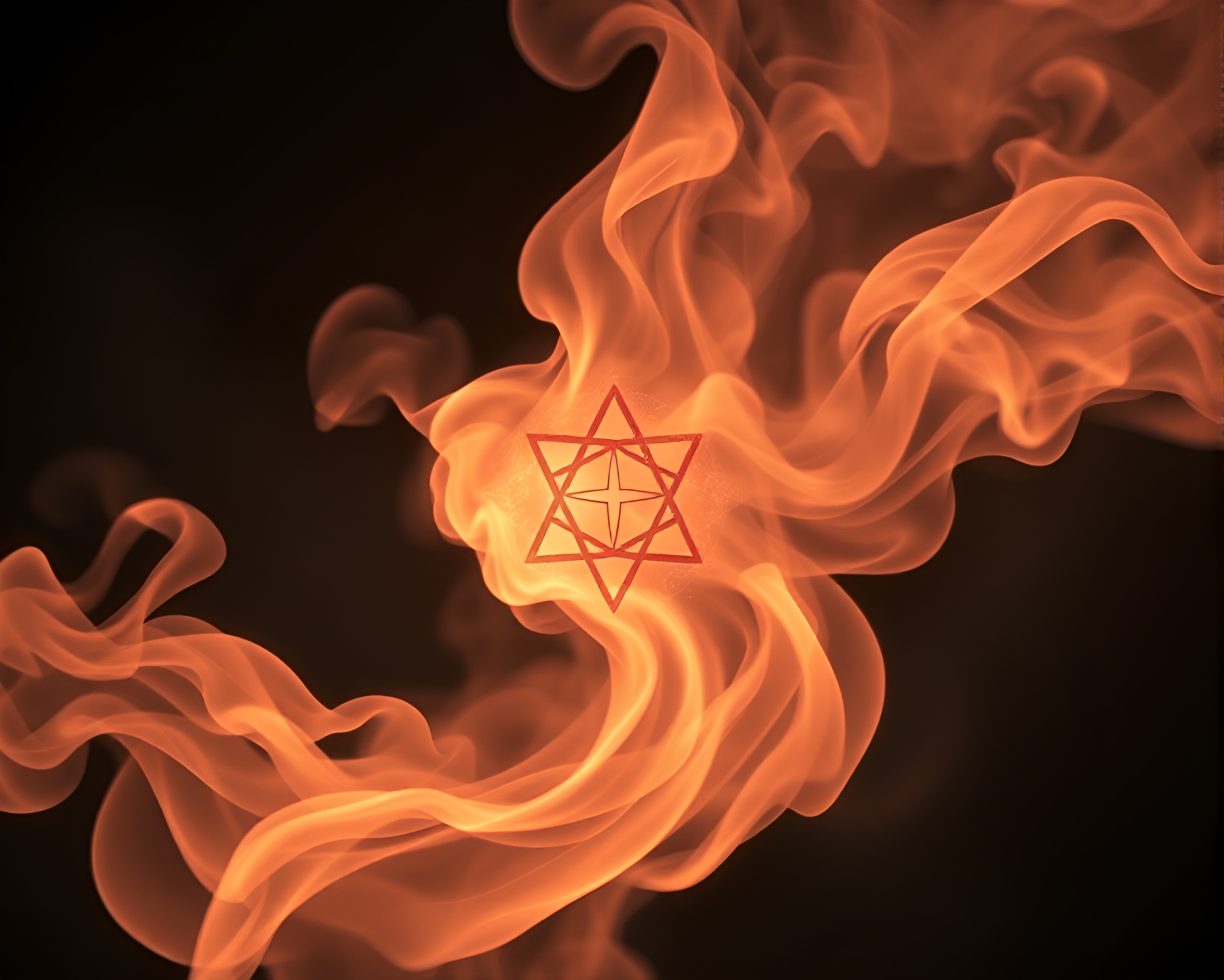 Mystical Alchemy: Swirling Smoke and Peach Glow – free AI stock image