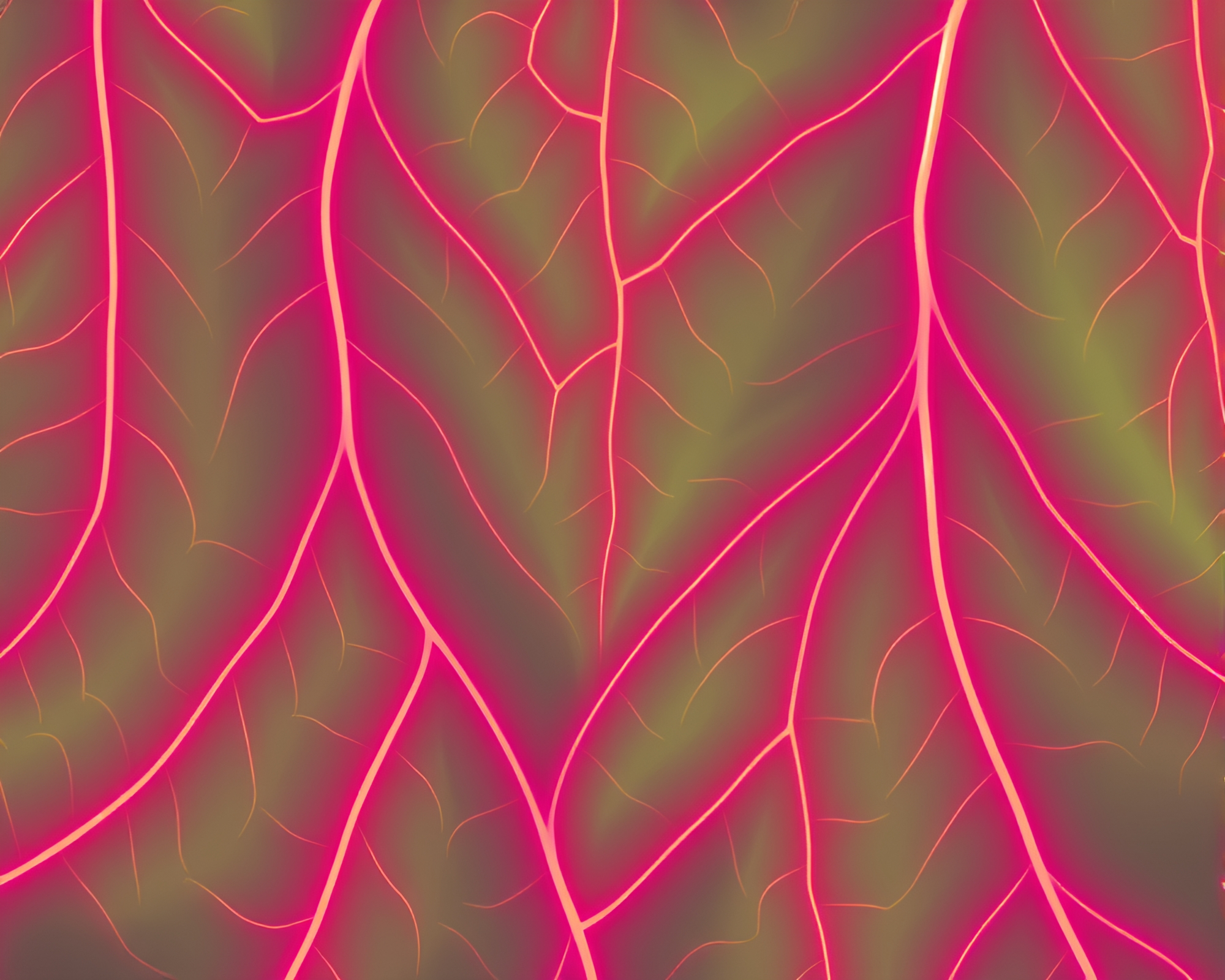 Neon Fractal Leaf Vein Pattern Art – free AI stock image