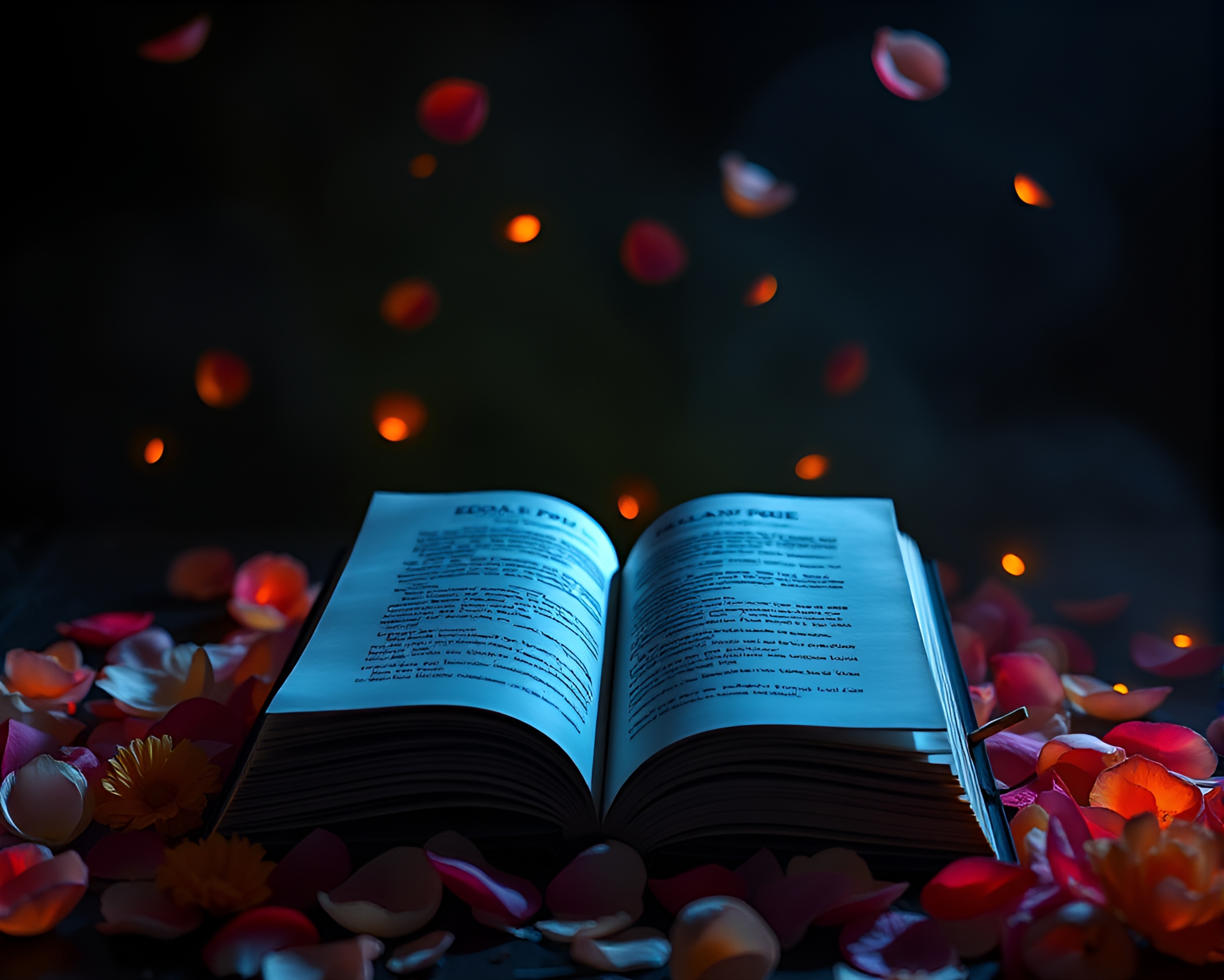 Enchanting Floral Edgar Allan Poe Tribute under AI Lighting – free AI stock image