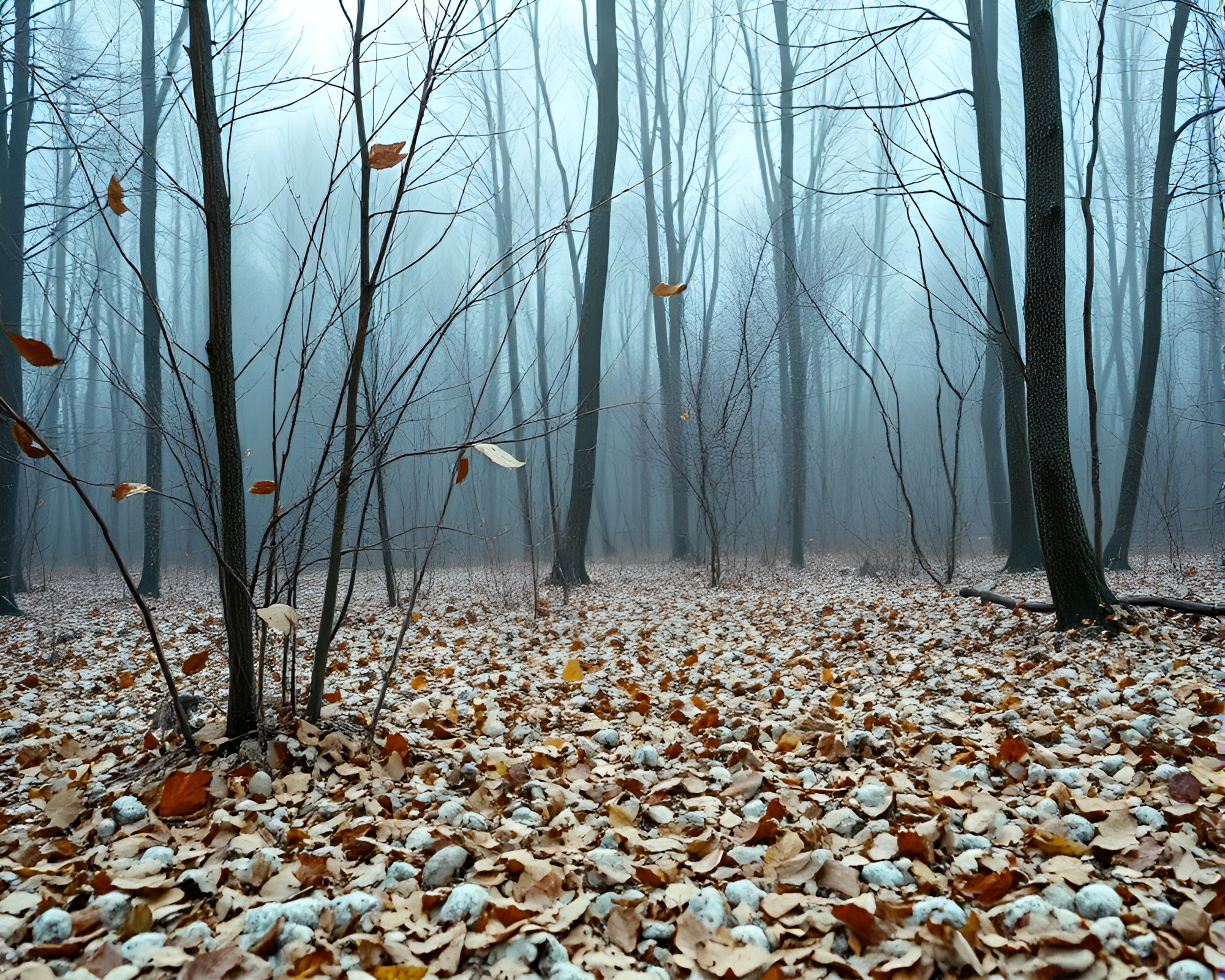 Dwarf Resting Amidst Turquoise Leaf Litter Canopy – free AI stock image