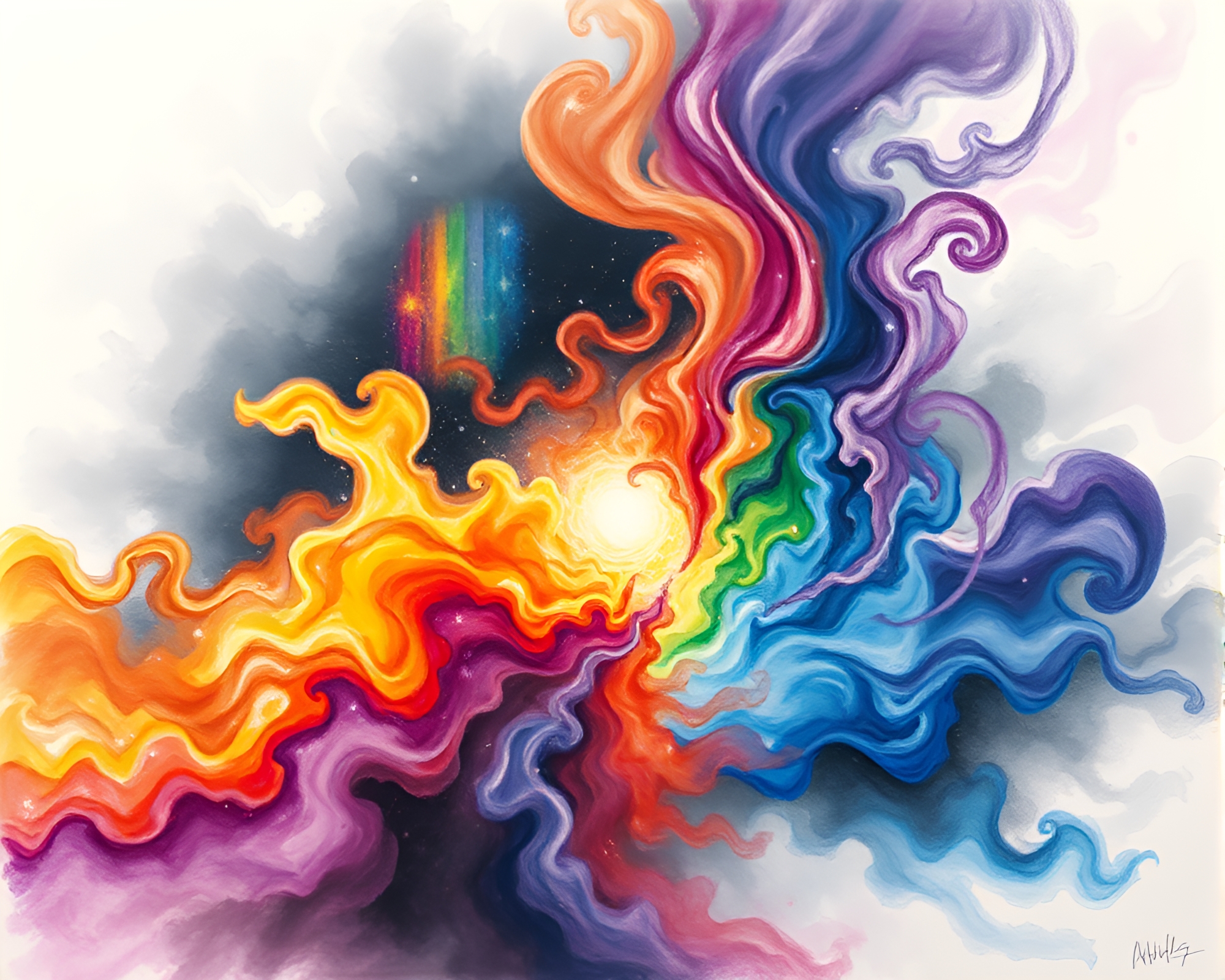Cosmic Multiverse Portal: Smoke Plume Swirls – free AI stock image
