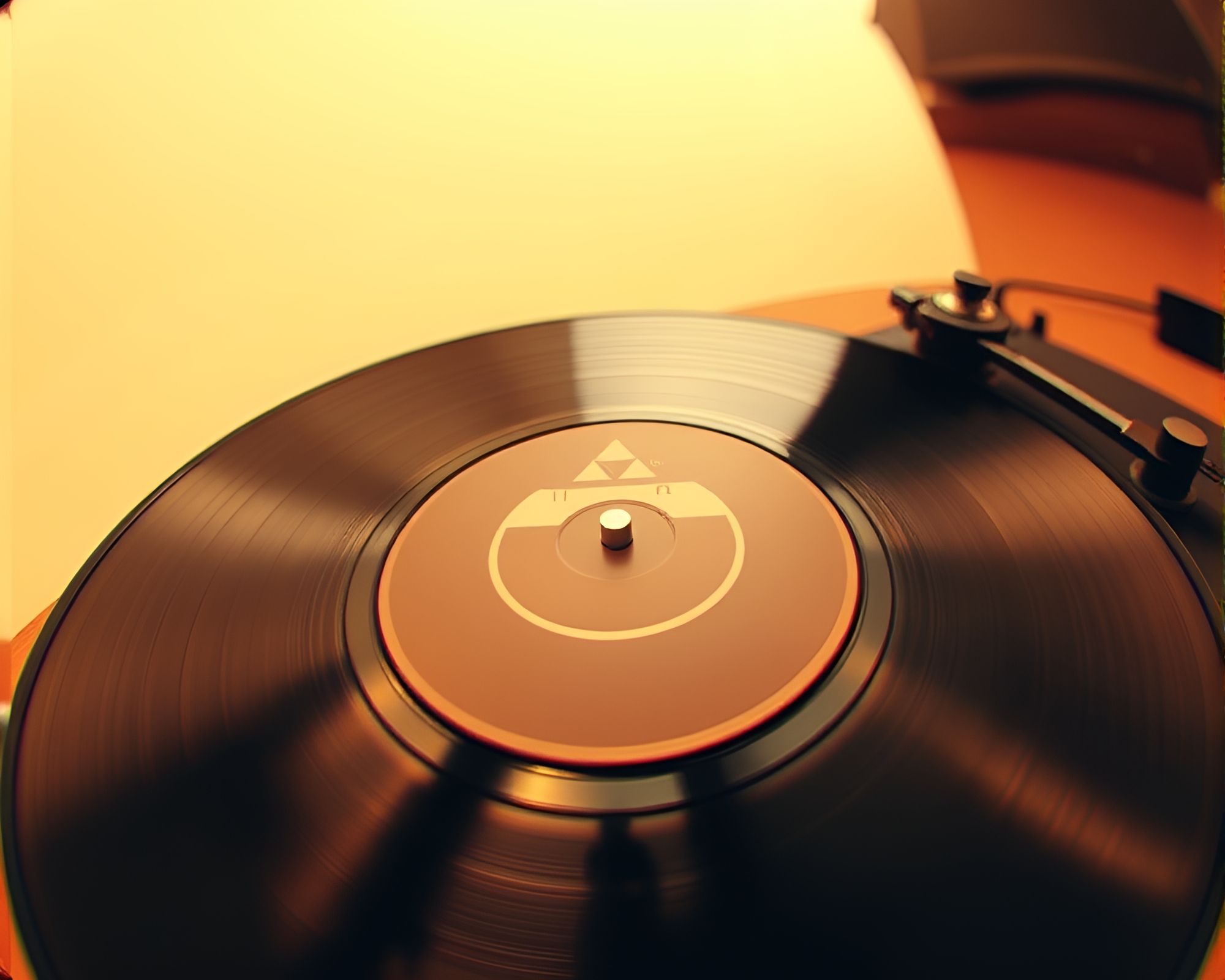 Fisheye Vinyl Record Low-Poly Fantasy Scene – free AI stock image