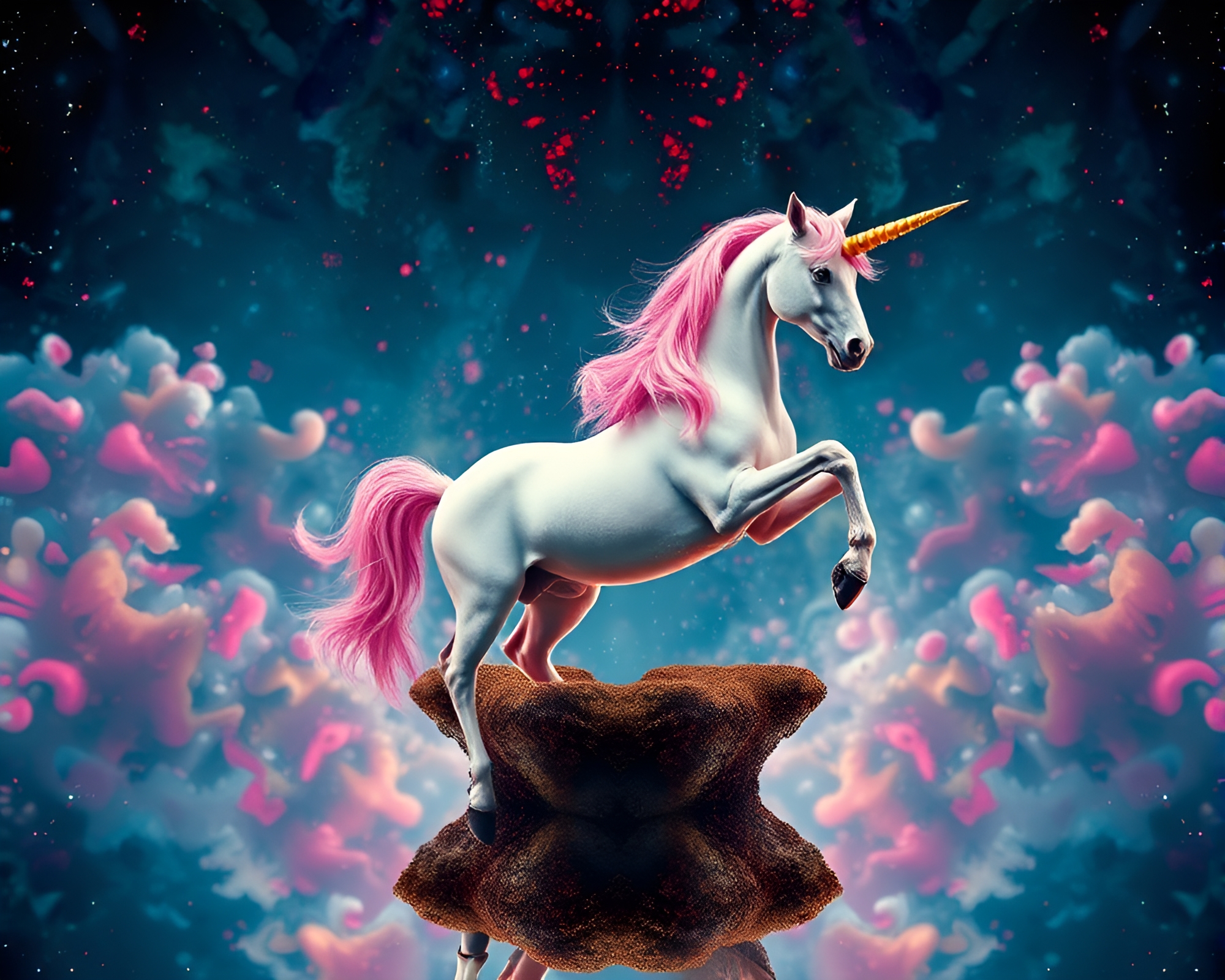 Mystical Unicorn in Kaleidoscopic Brilliance – free AI stock image