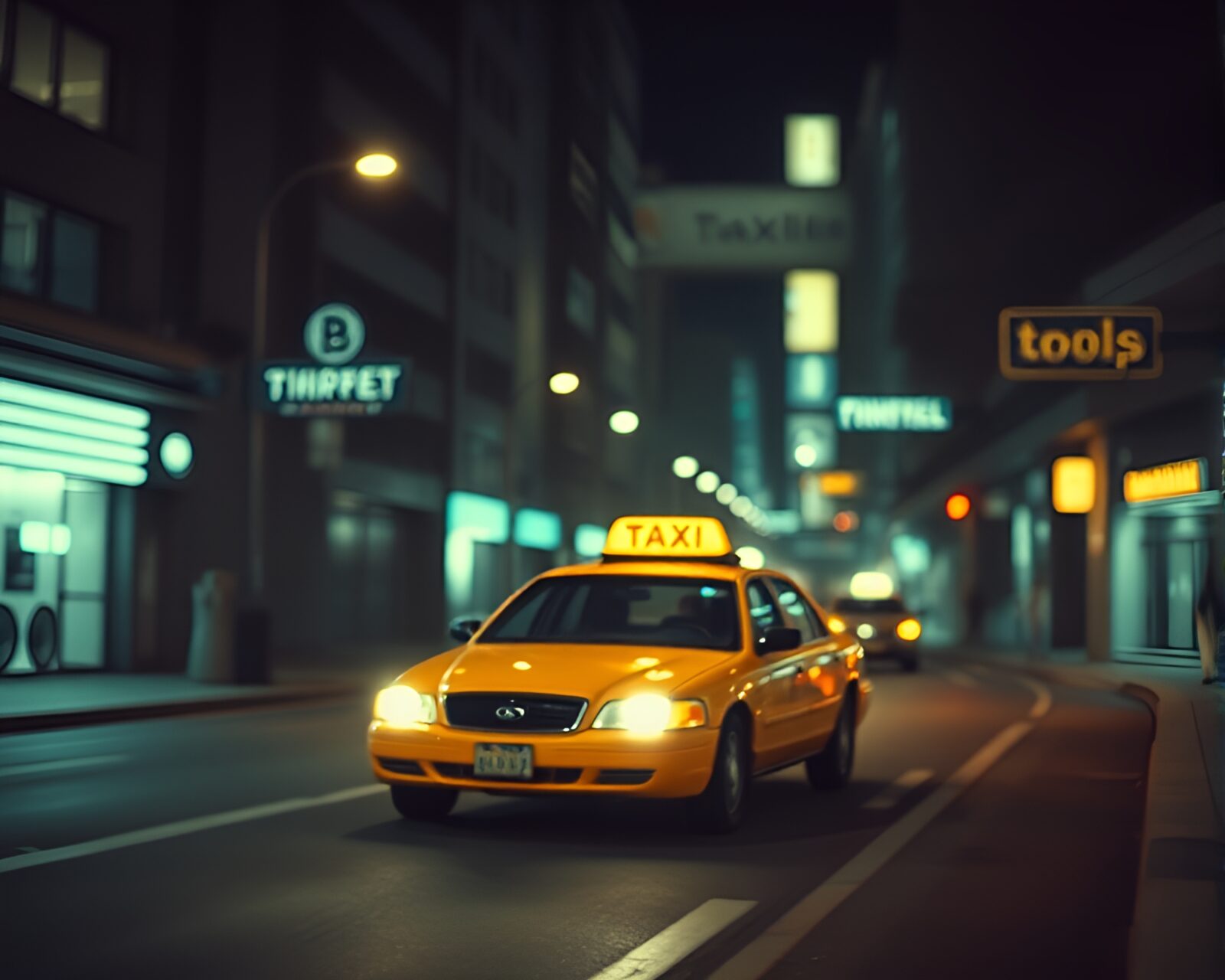 Mysterious hover taxi in eerie dungeon setting with torchlight